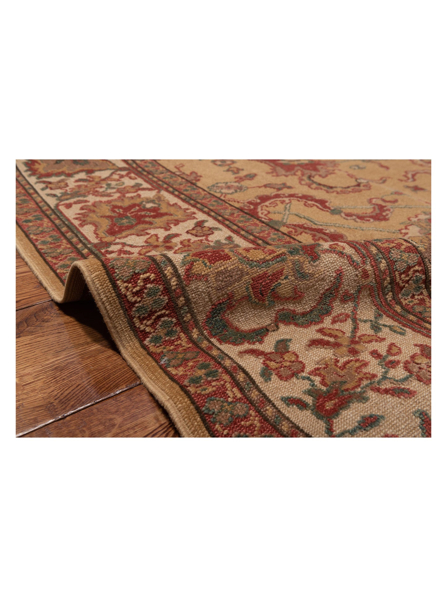 Antique Loom 104442 Gold Ivory 8.1x10.3 Hand Knotted Rug