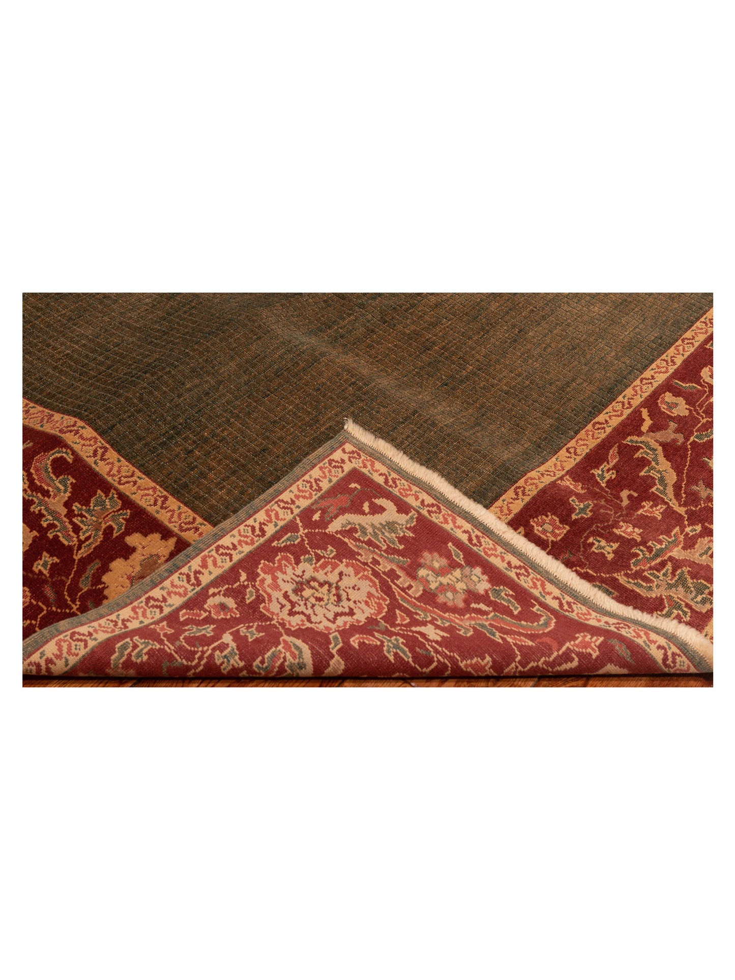 Antique Loom 104451 Green Red 6.9x9.8 Hand Knotted Rug