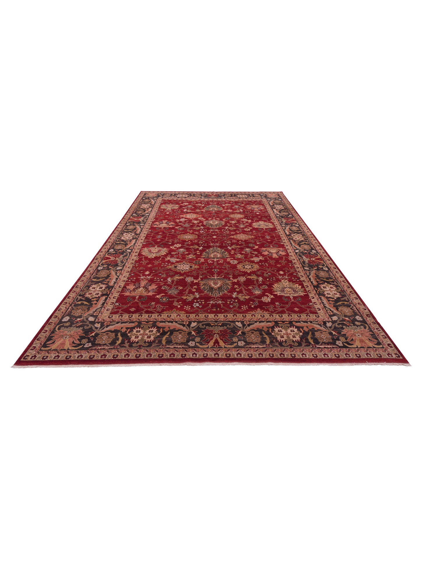 Karya Bendis Red Charcoal 10.2x14 Hand Knotted Rug