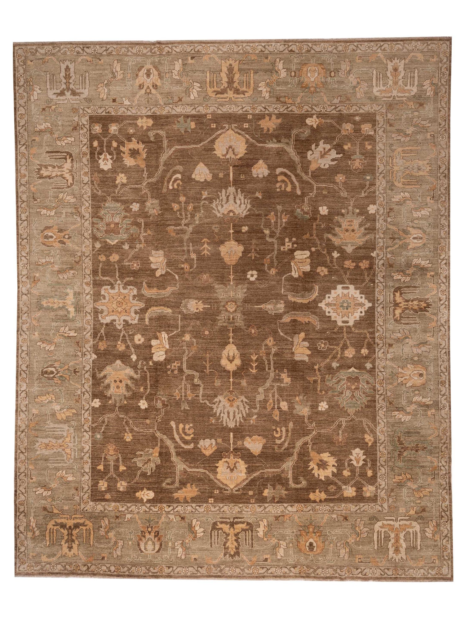 Anadol Angora Oushak  Brown Green Traditional