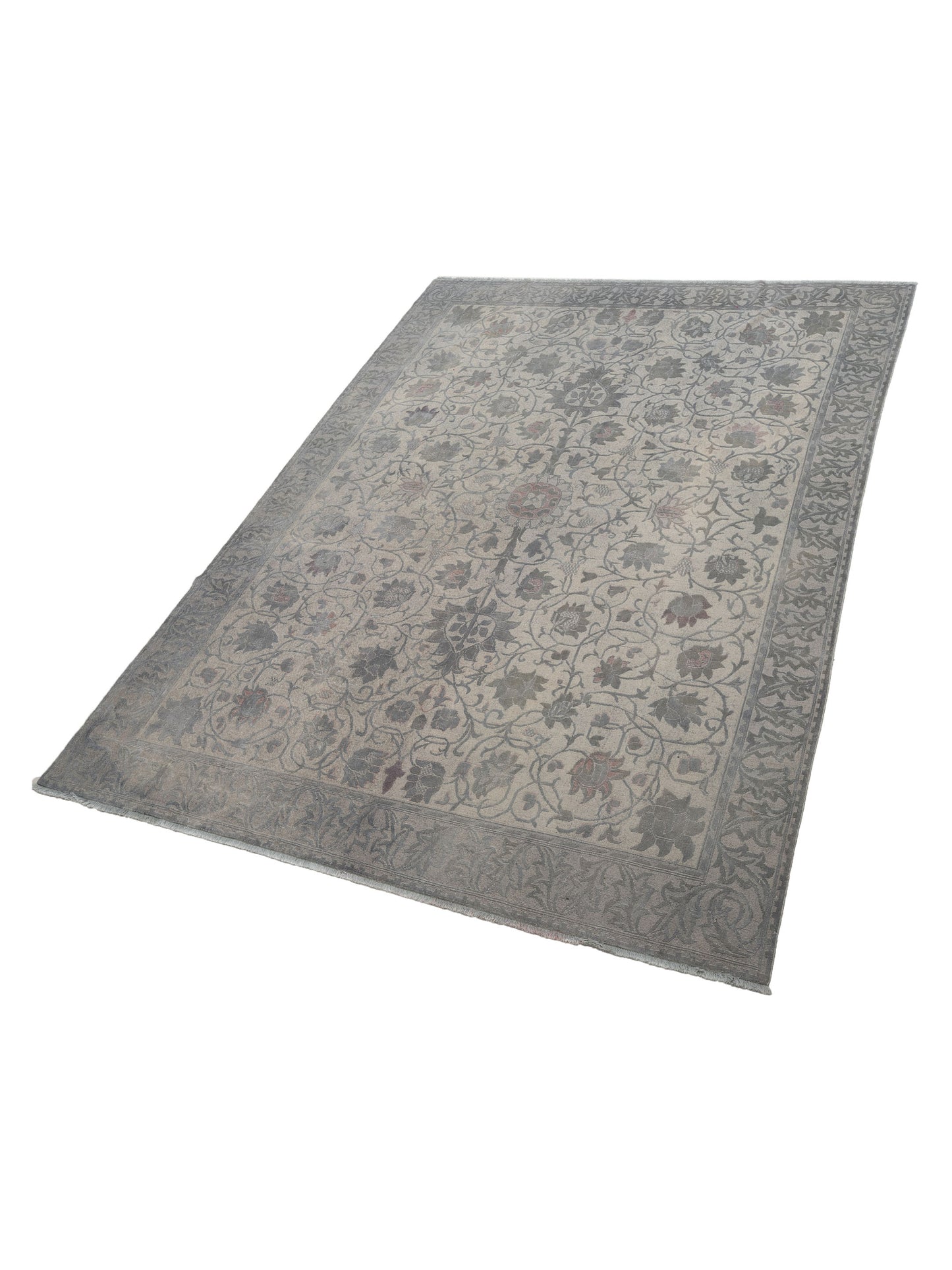 Vintage 106708 Gray 9.3x12.10 Hand Knotted Rug