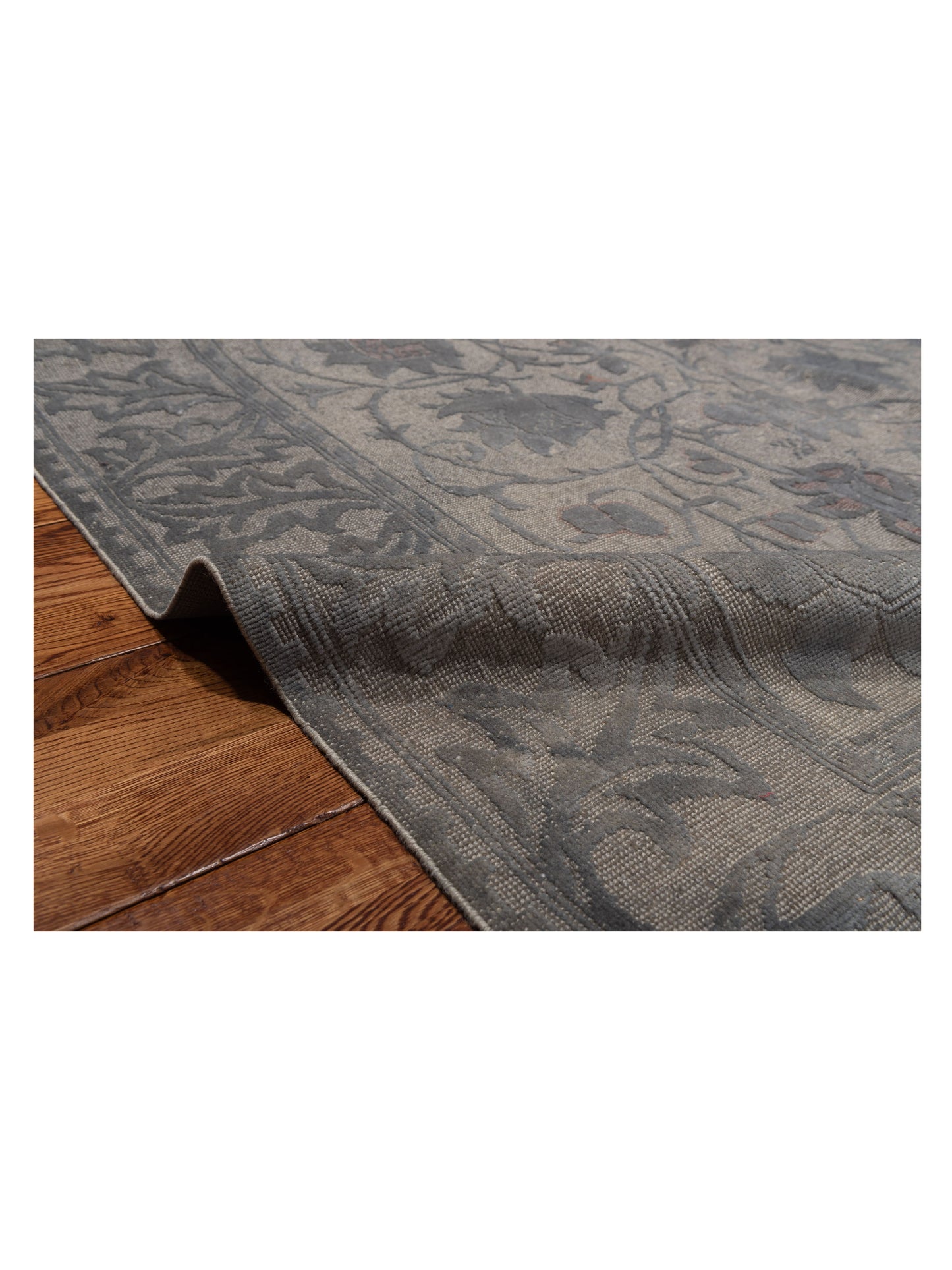 Vintage 106708 Gray 9.3x12.10 Hand Knotted Rug