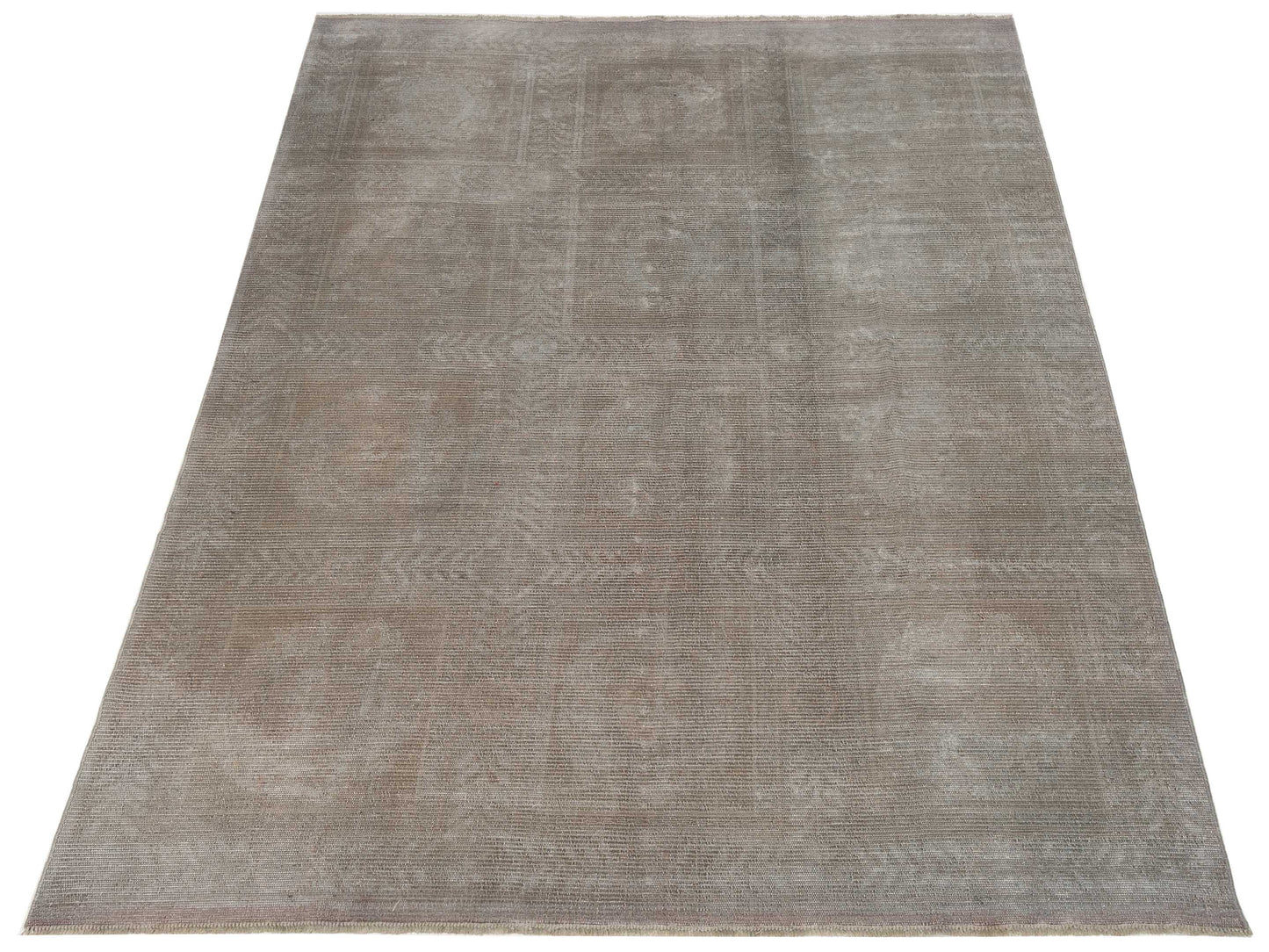 Vintage 107490 Gray 7.7x11.3 Hand Knotted Rug