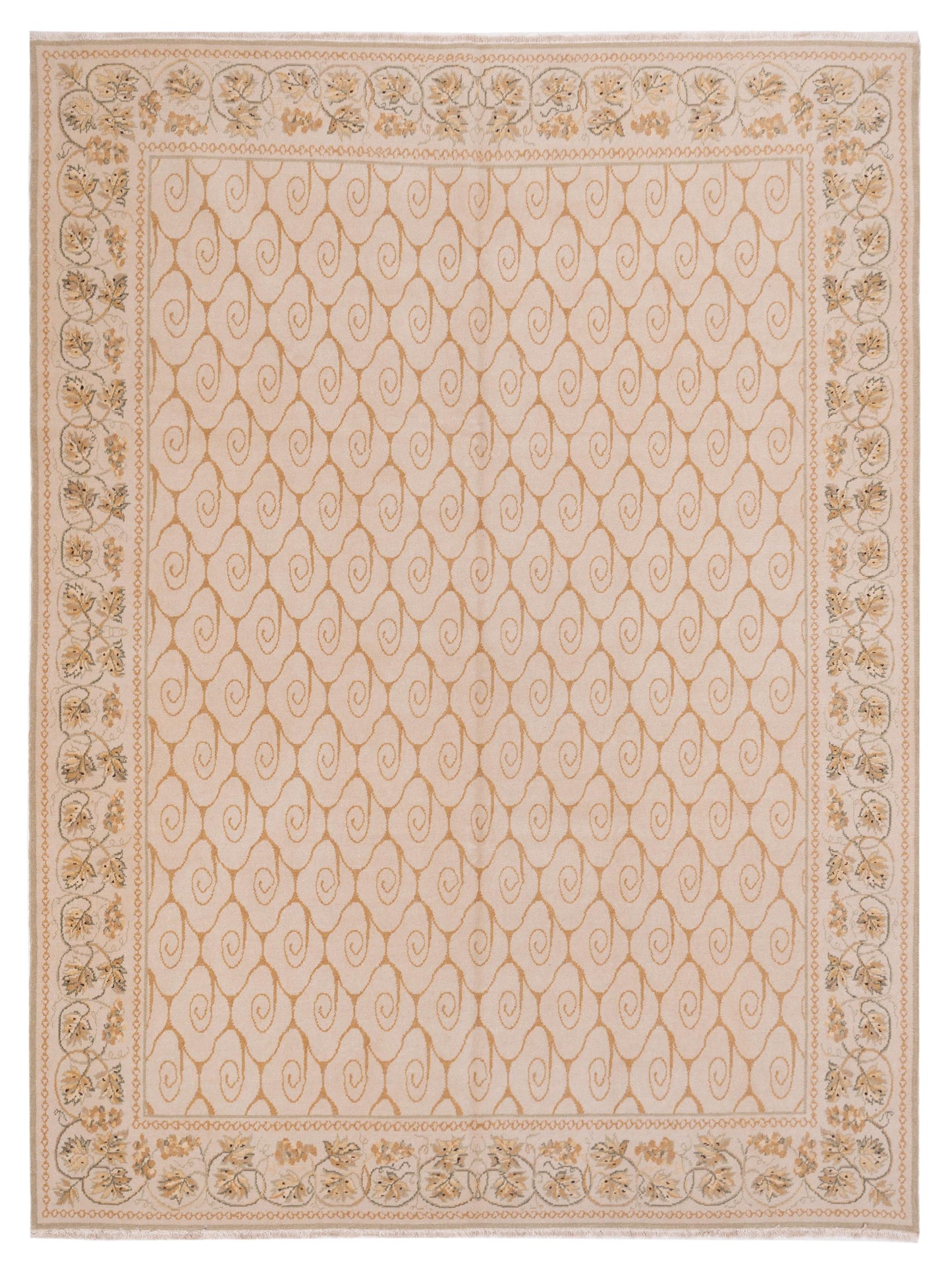 Bouquet 107515 Ivory Beige 8.1x9.10 Hand Knotted Rug