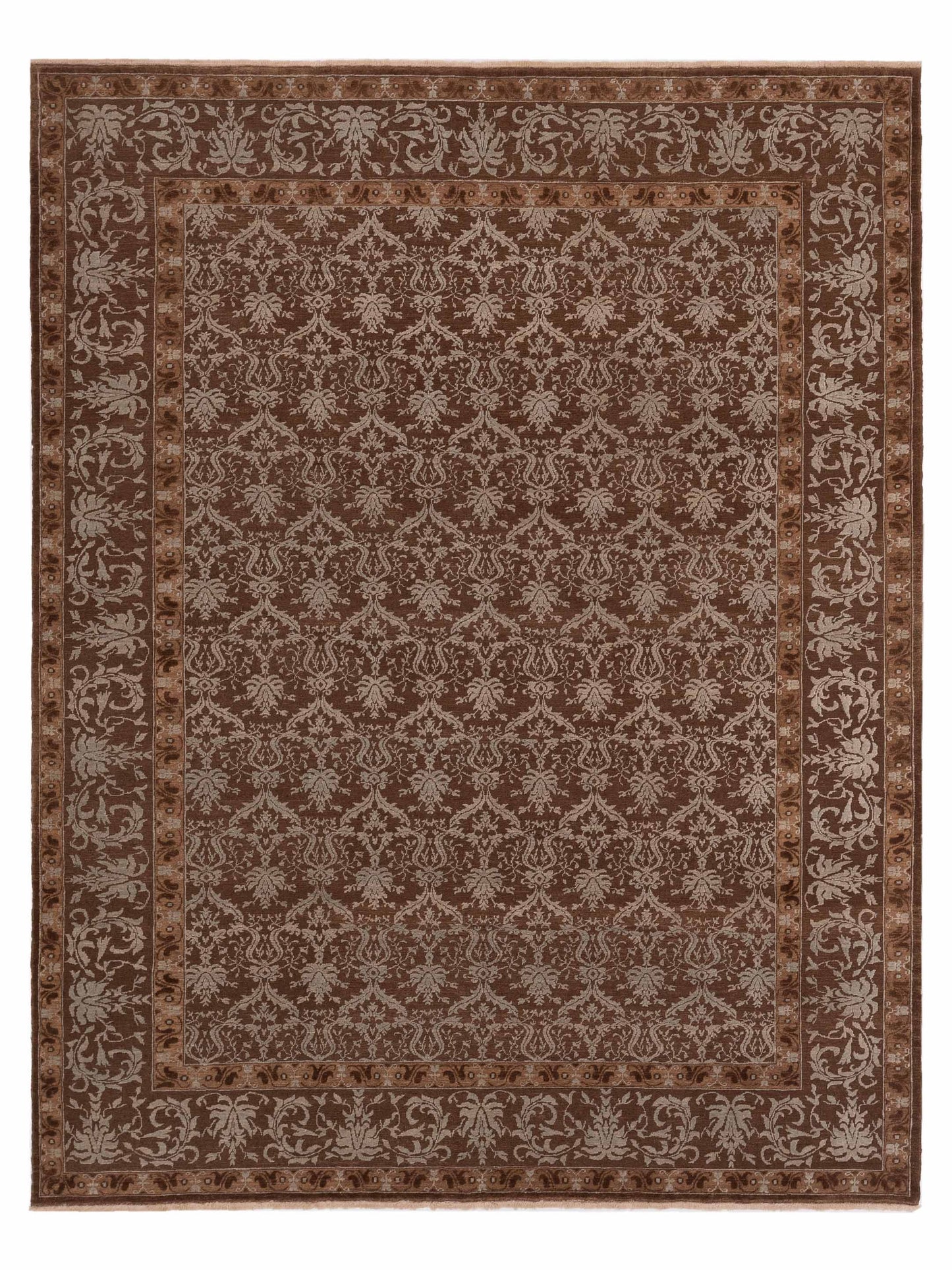 Defne Begonia Brown Brown  9.4x11.11 Hand Knotted Rug