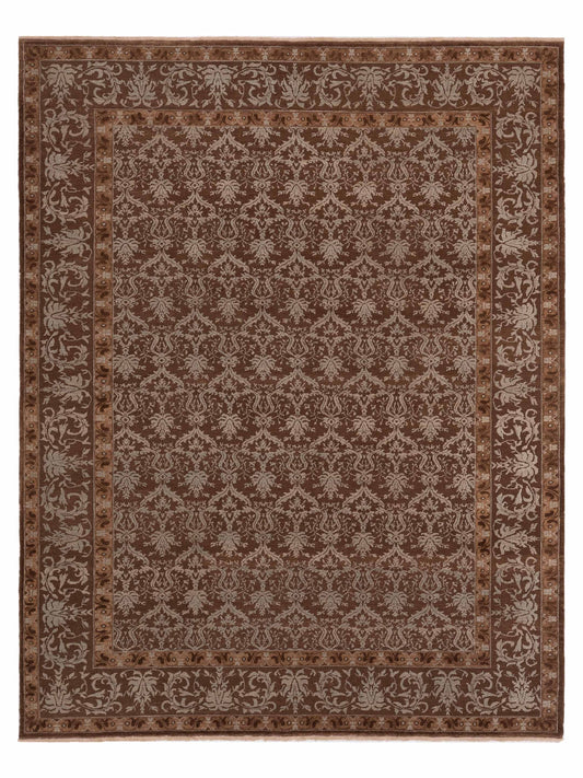 Defne Begonia Brown Brown  9.4x11.11 Hand Knotted Rug