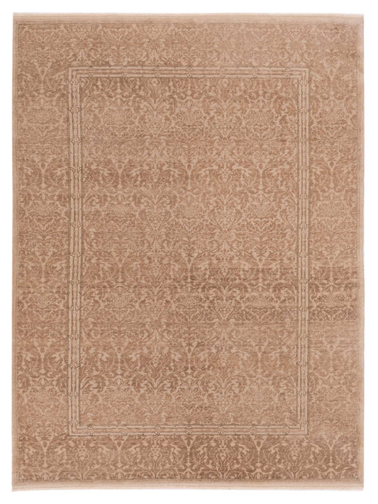 Defne Rose Beige Light Brown  6.2x9.1 Hand Knotted Rug