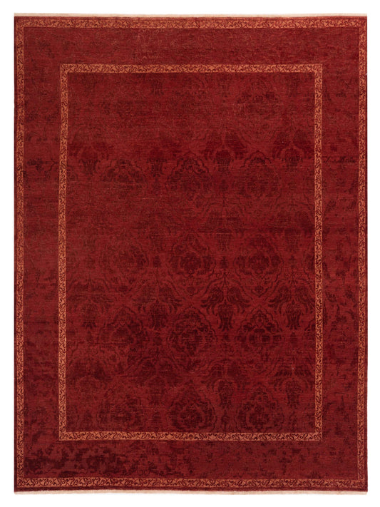 Defne Tulip Red Red  8.3x9.11 Hand Knotted Rug