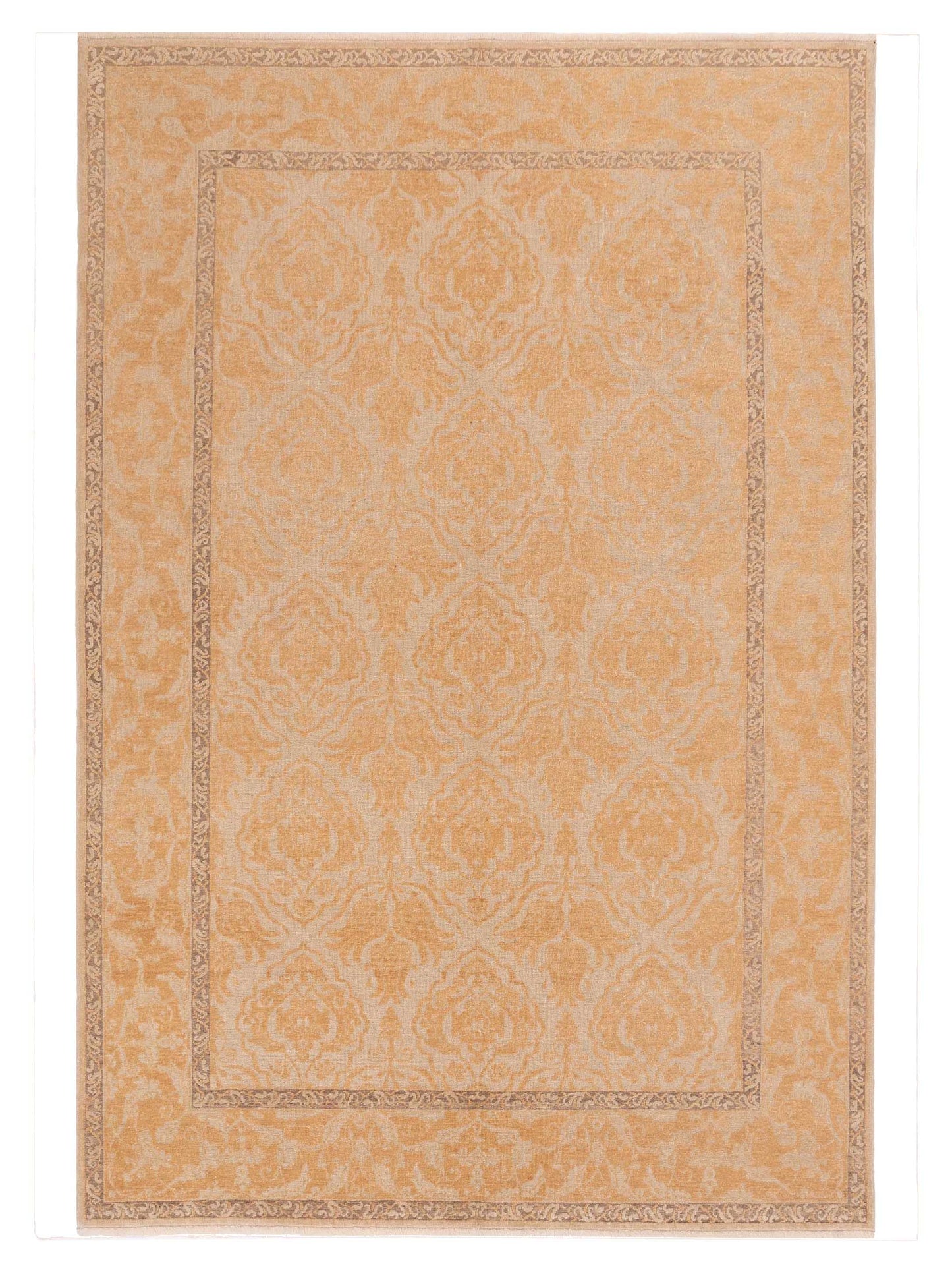 Defne Tulip Cream Gold  6.3x9 Hand Knotted Rug