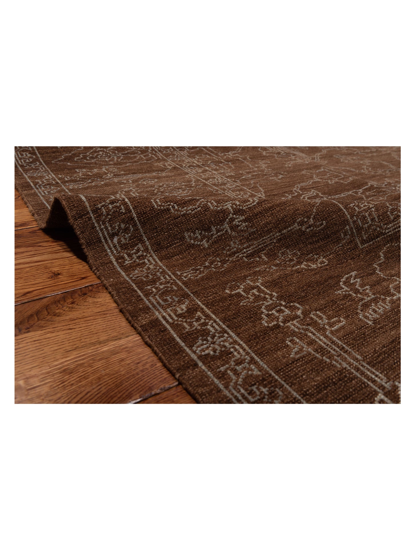 Defne Opal Brown Ice Blue  8.3x10 Hand Knotted Rug