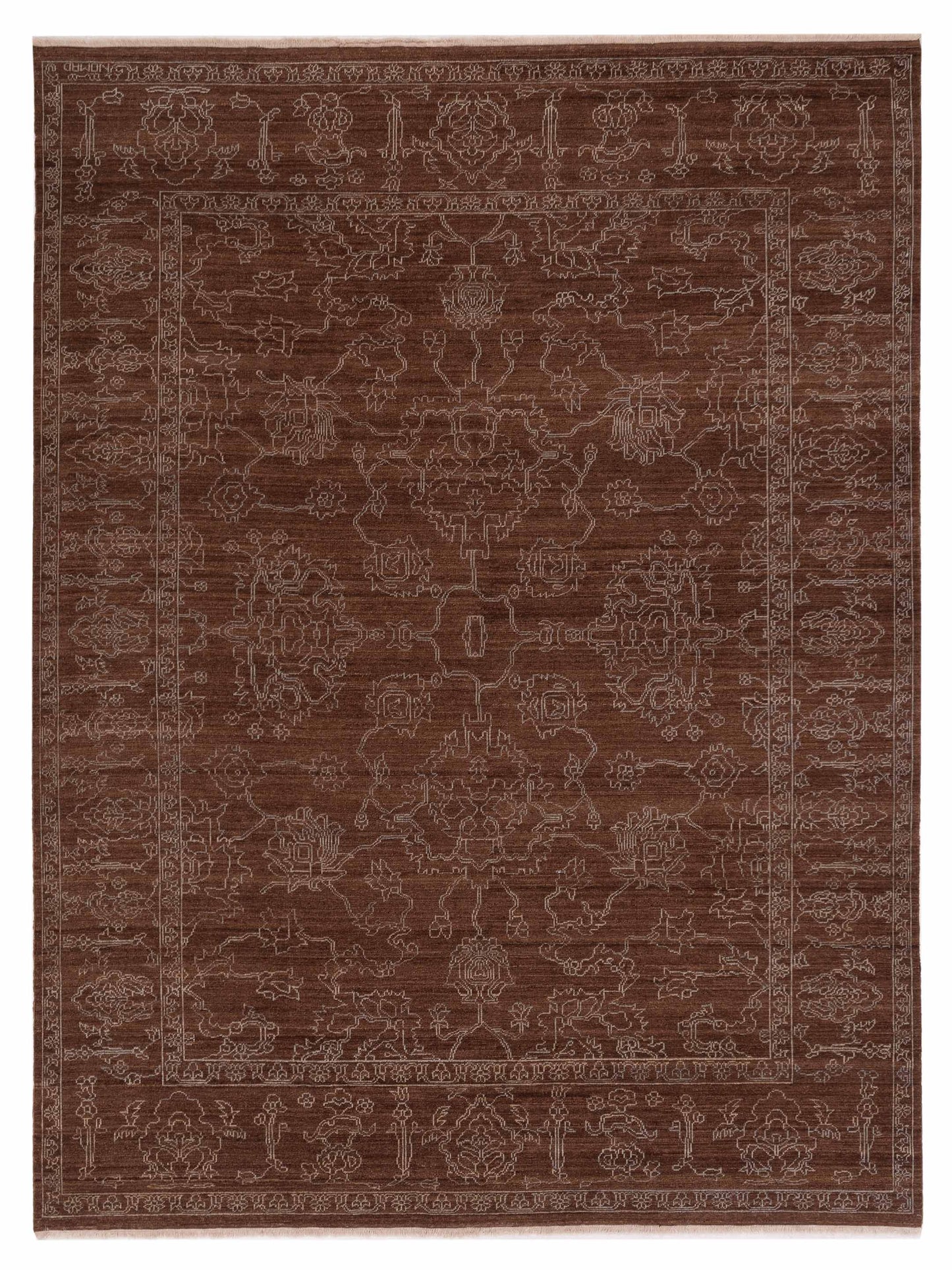 Defne Opal Brown Ice Blue  8.3x10 Hand Knotted Rug