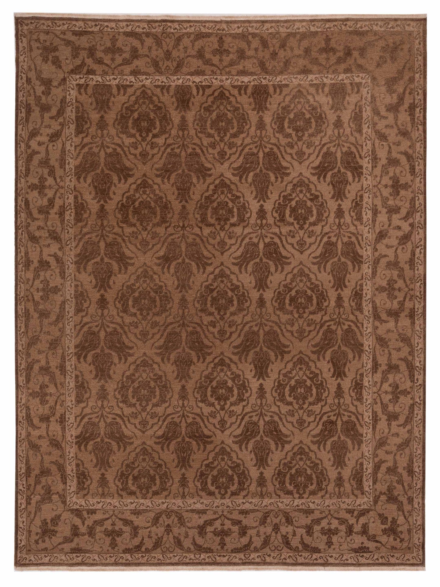 Defne Tulip Brown Dark Brown  8.3x10 Hand Knotted Rug