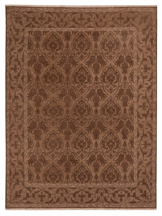 Defne Tulip Brown Dark Brown  8.3x10 Hand Knotted Rug