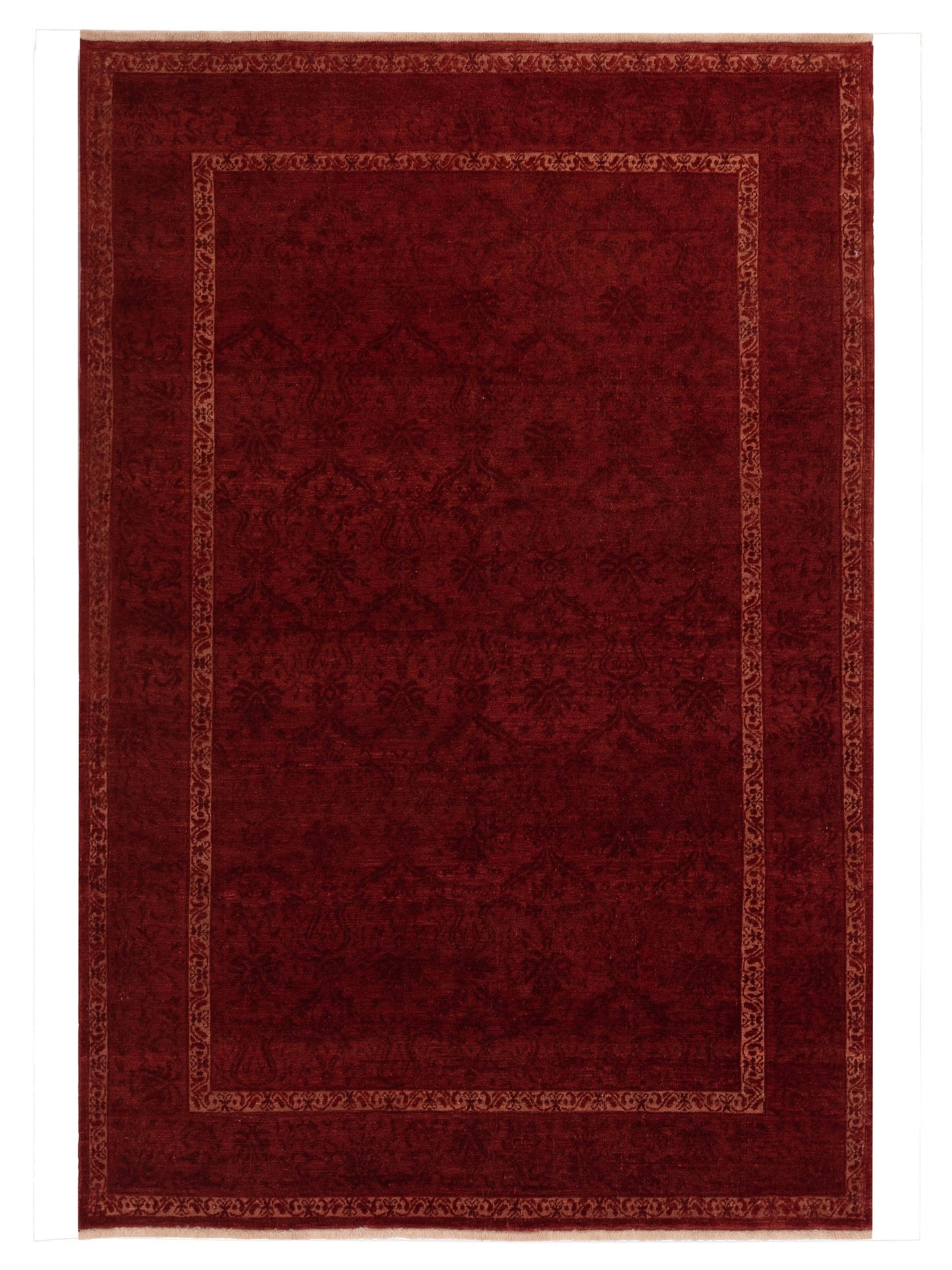Defne Begonia Red Red 6.2x8.11 Hand Knotted Rug