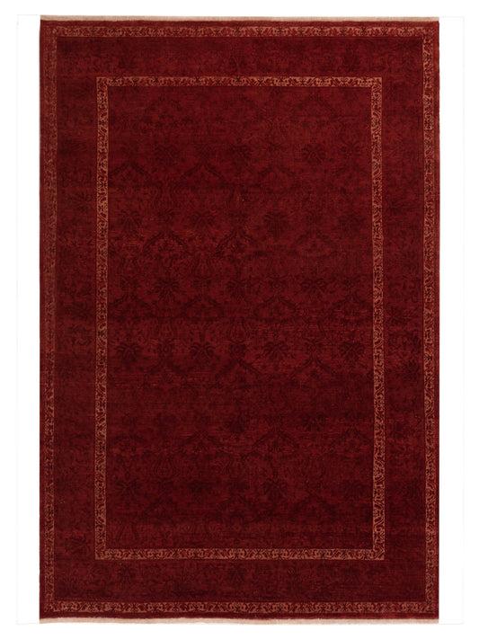Defne Begonia Red Red 6.2x8.11 Hand Knotted Rug