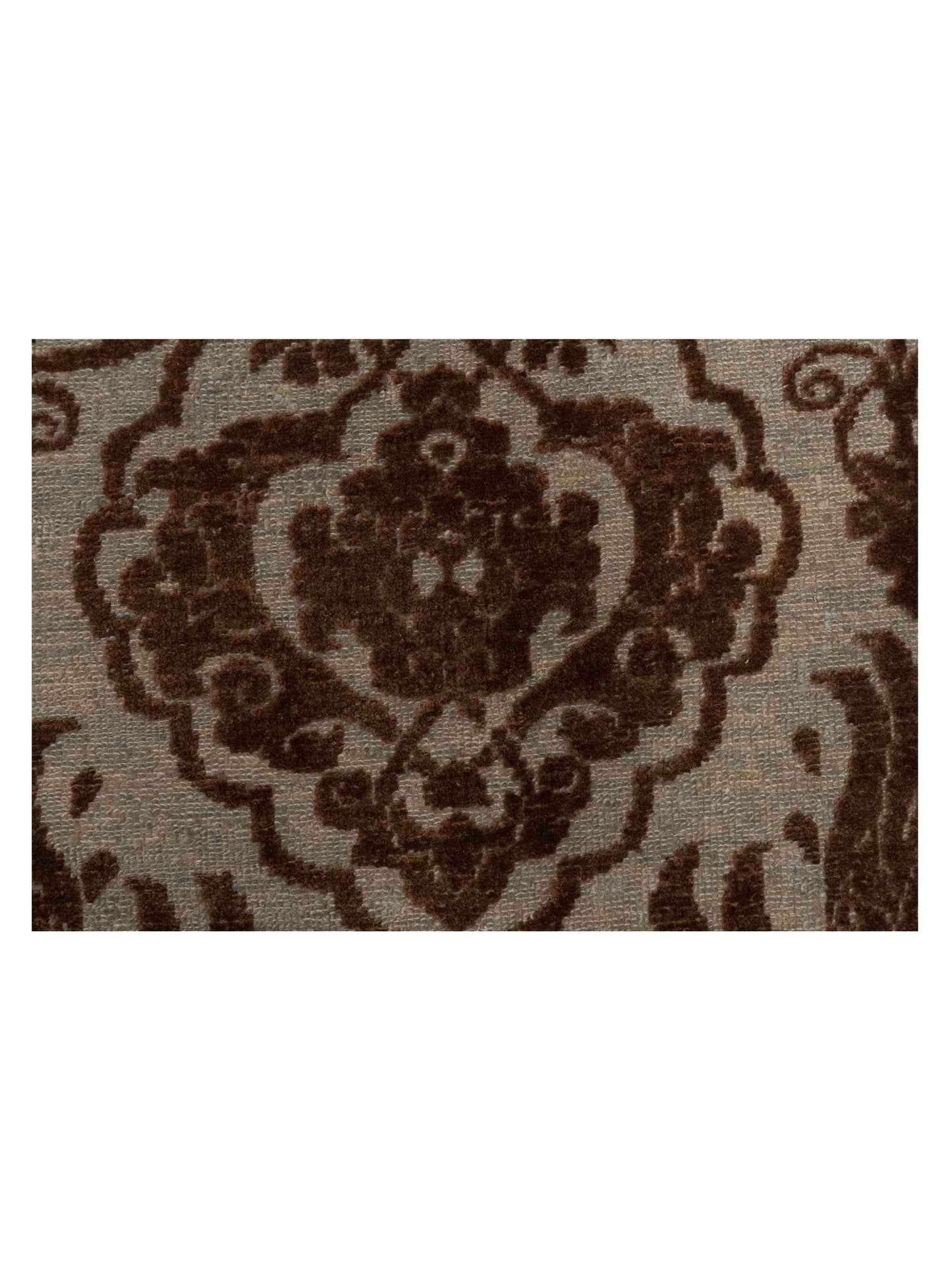 Defne Tulip Ice Blue Brown  8.1x10 Hand Knotted Rug