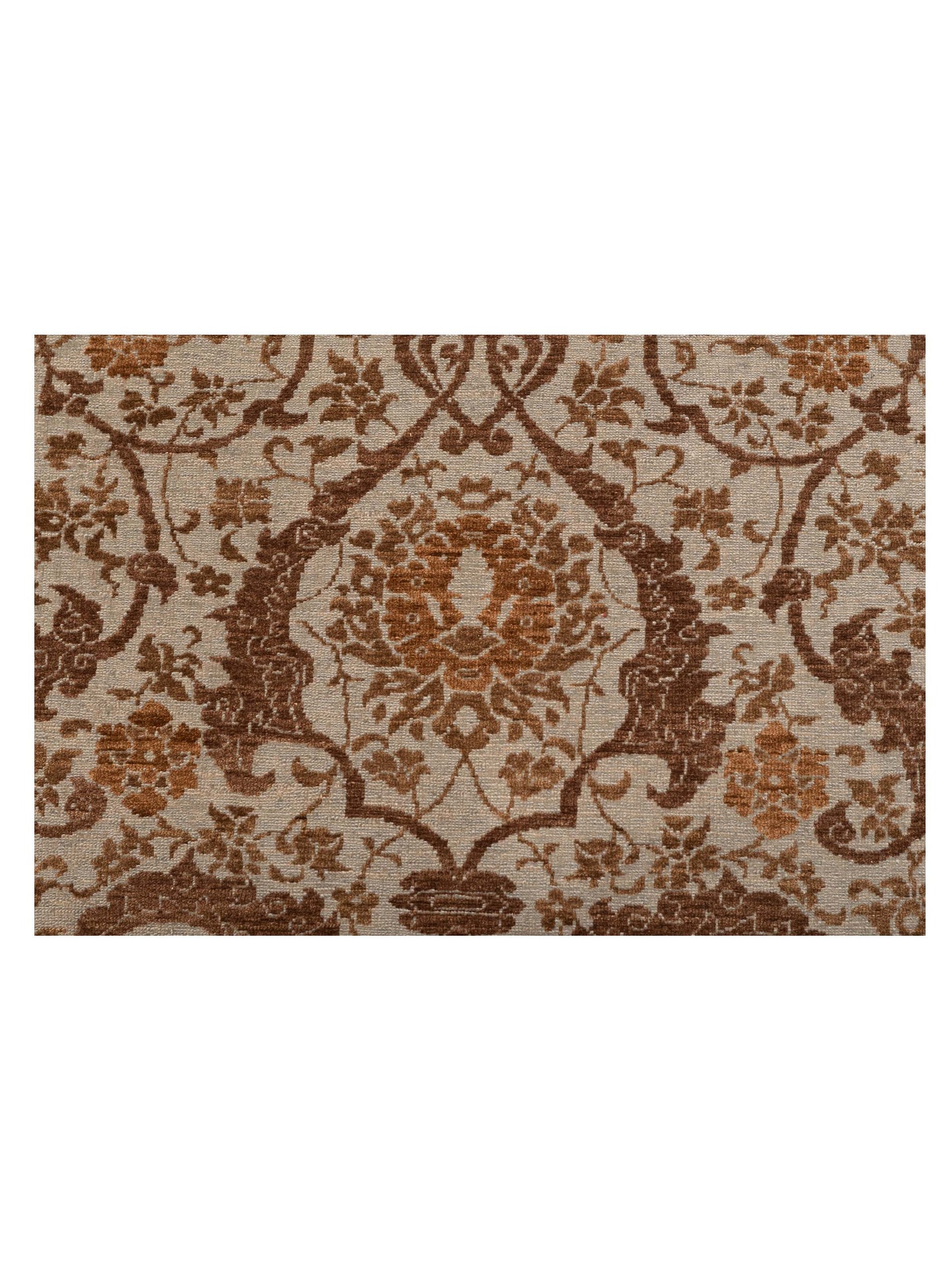 Defne Orchid Ice Blue Dark Brown 9.4x11.10 Hand Knotted Rug