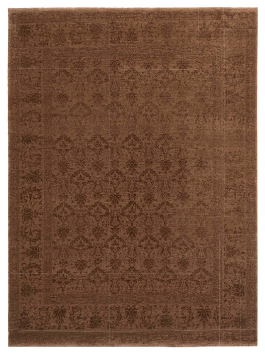 Defne Begonia Brown Dark Brown  8.3x9.10 Hand Knotted Rug