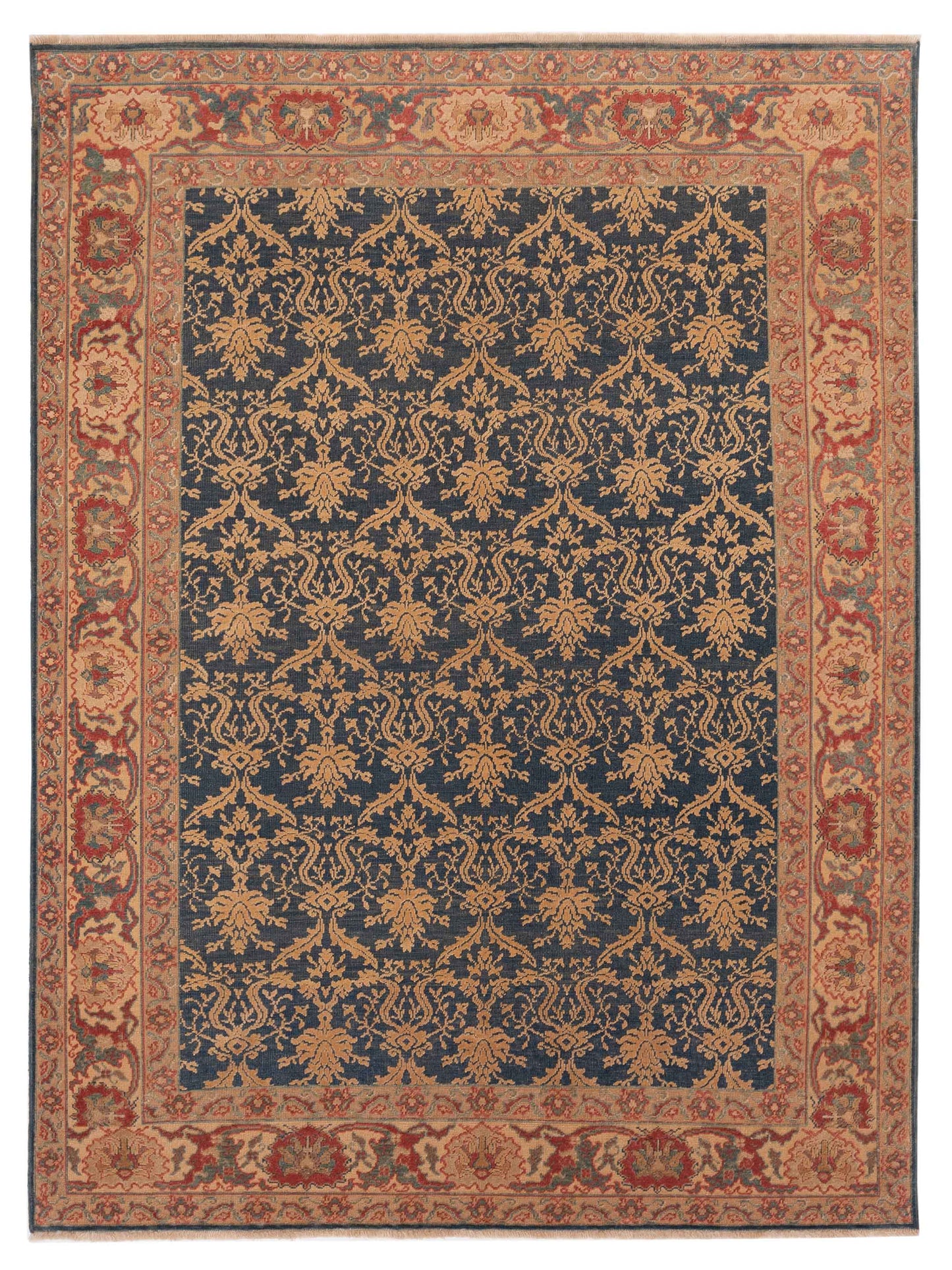 Antique Loom 107995 Blue Gold 6.8x9 Hand Knotted Rug