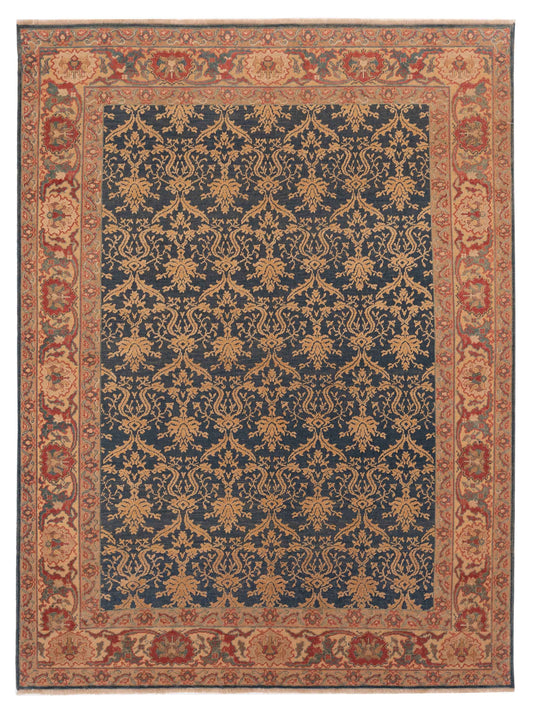Antique Loom 107995 Blue Gold 6.8x9 Hand Knotted Rug