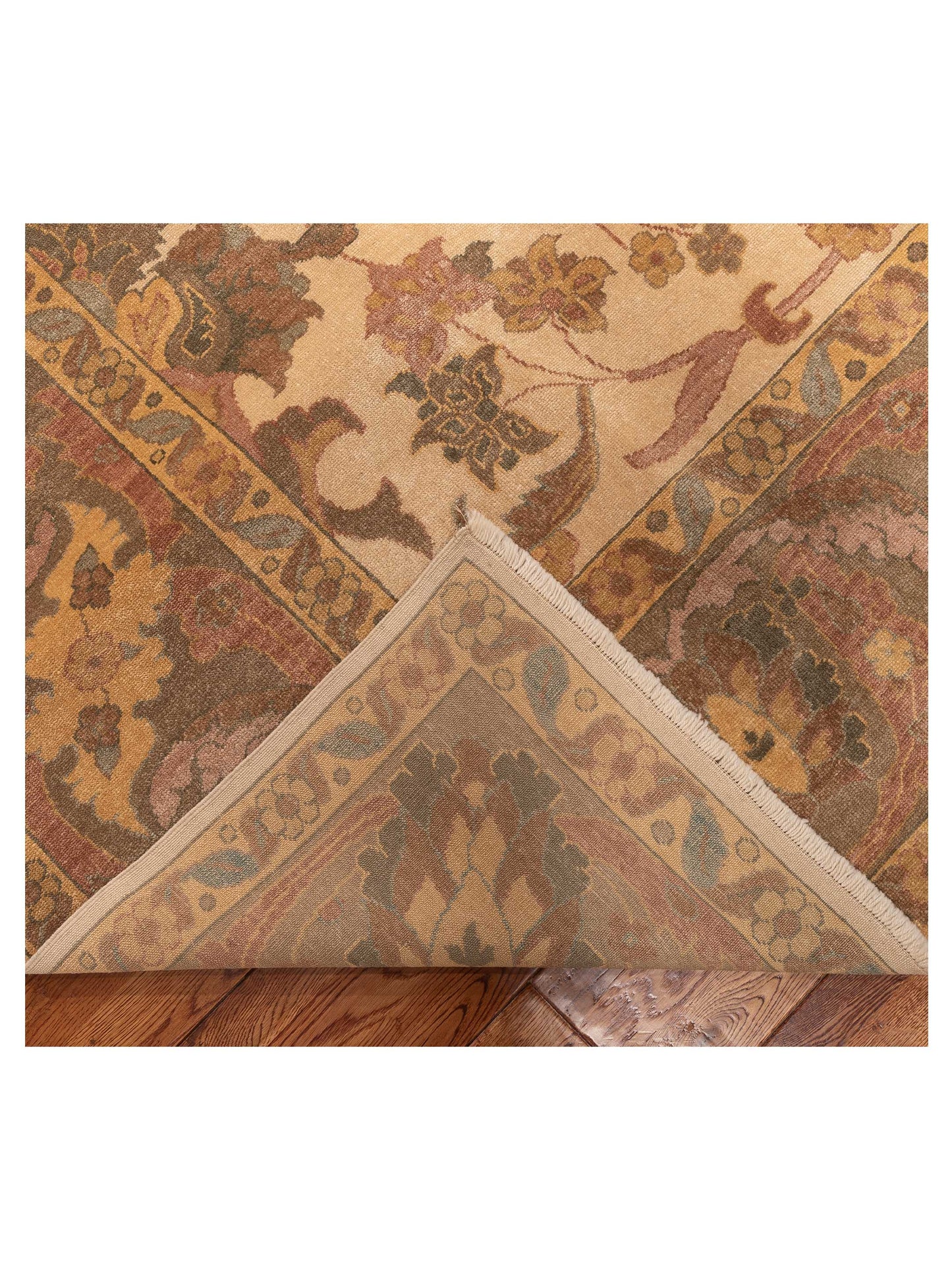 Antique Loom 108009 Ivory Green 10.4x14.3 Hand Knotted Rug