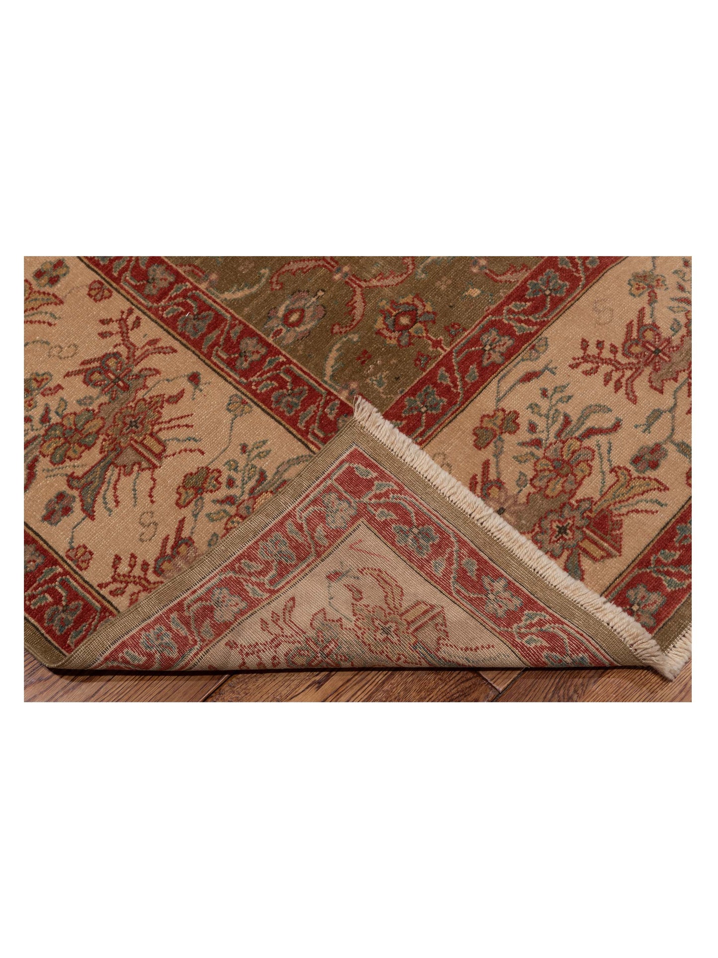 Antique Loom 108012 Green Ivory 8.2x10.3 Hand Knotted Rug