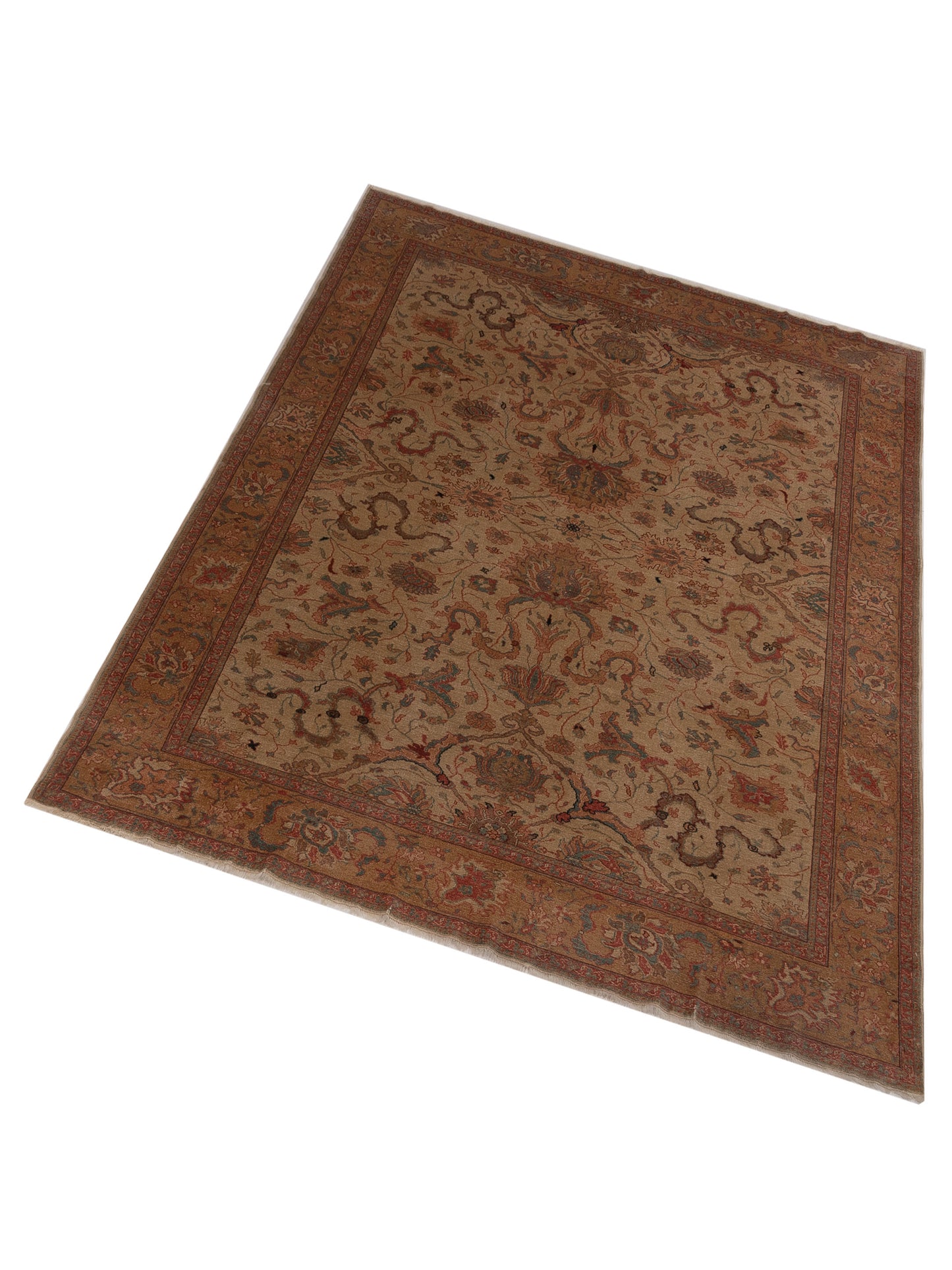 Antique Loom 108130 Beige Gold 8.3x10.2 Hand Knotted Rug