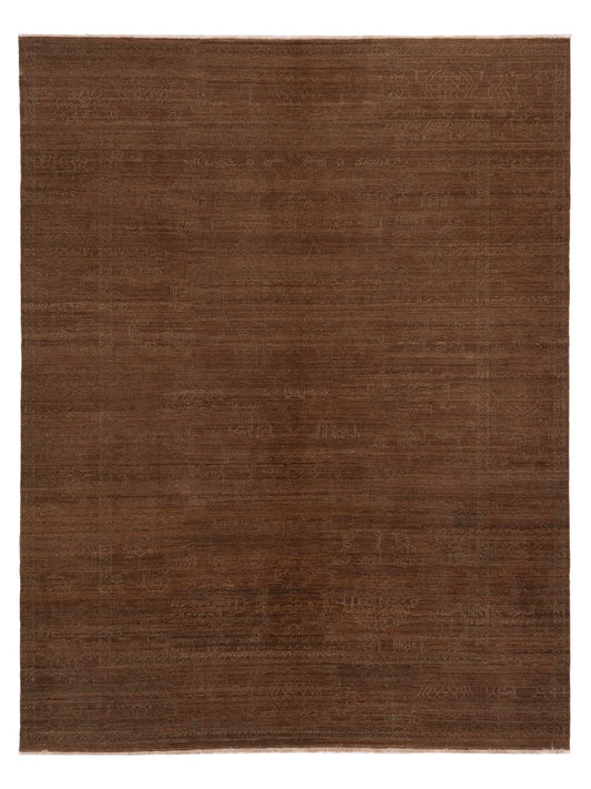 Defne Jade Brown Brown  9.2x11.11 Hand Knotted Rug