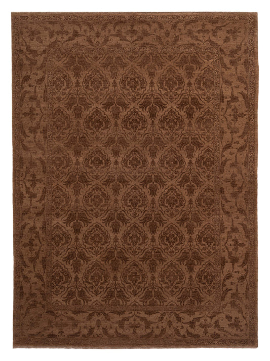 Defne Tulip Dark Brown Brown  10.3x13.10 Hand Knotted Rug