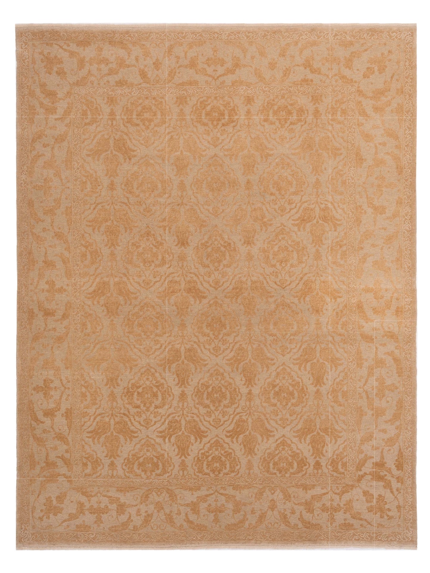 Defne Tulip Cream Gold  9.3x11.11 Hand Knotted Rug