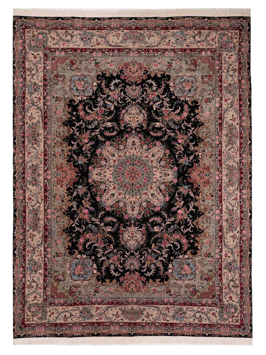 Rajpur Mastersilk  Black Beige Traditional