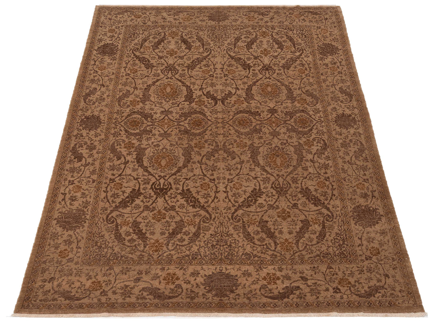 Defne Orchid Brown Brown  9.3x11.9 Hand Knotted Rug