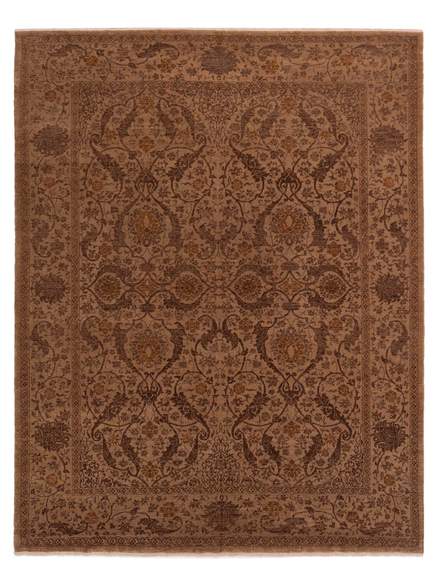 Defne Orchid Brown Brown  9.3x11.9 Hand Knotted Rug