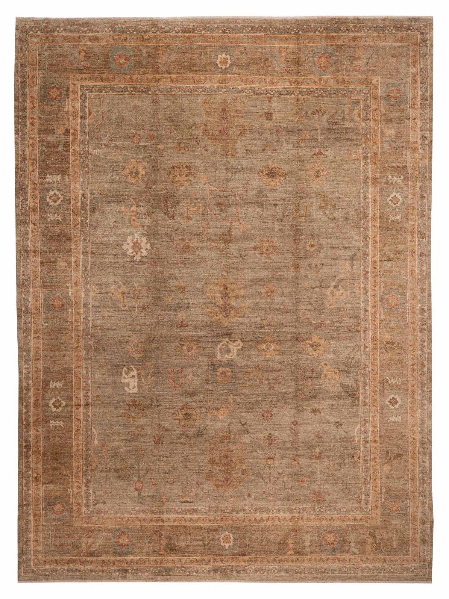 Anadol Angora Oushak  Green Brown Traditional