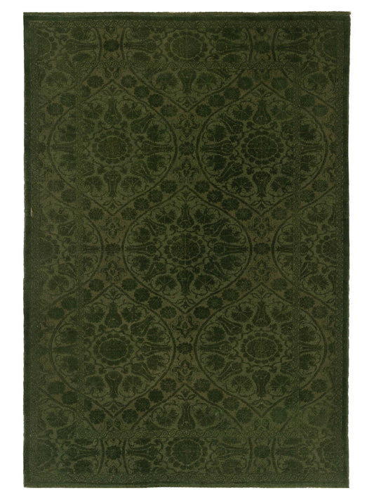 Color Bouquet 109693 Green Green 6.2x8.9 Hand Knotted Rug