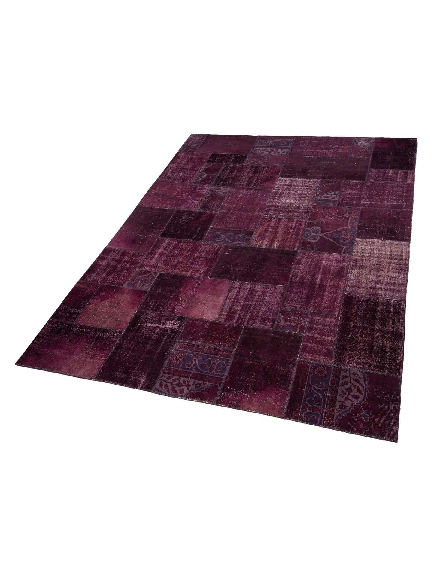 Turkish Vestige Patchwork 110177 Burgundy 9.11x13.3 Hand Knotted Rug