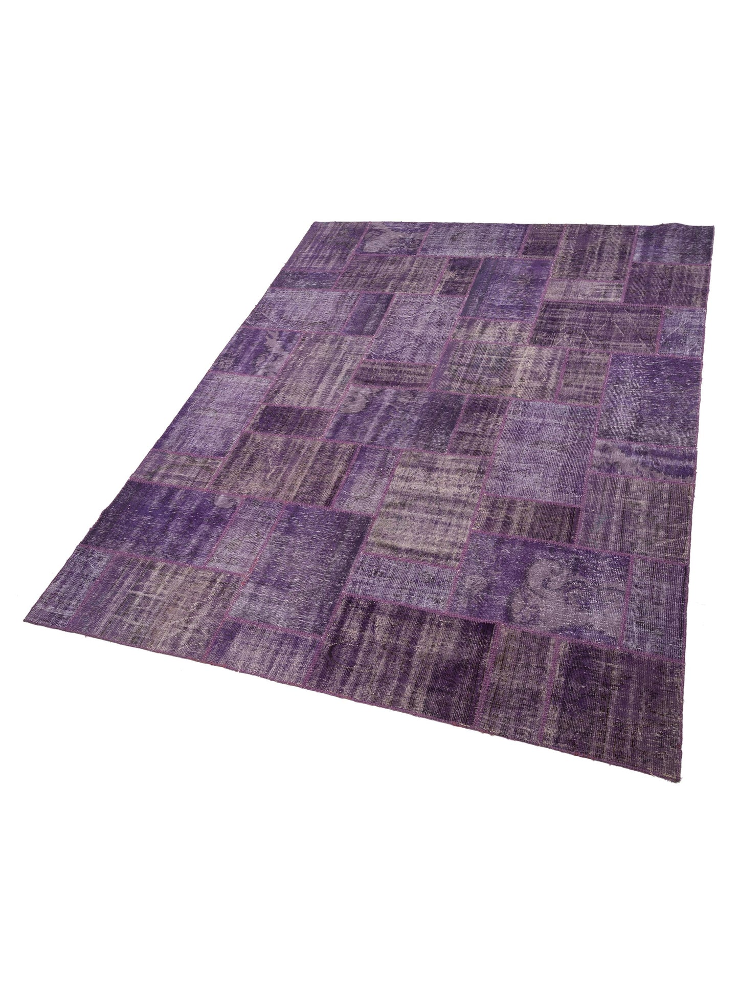 Turkish Vestige Patchwork 110200 Purple 10x13.3 Hand Knotted Rug