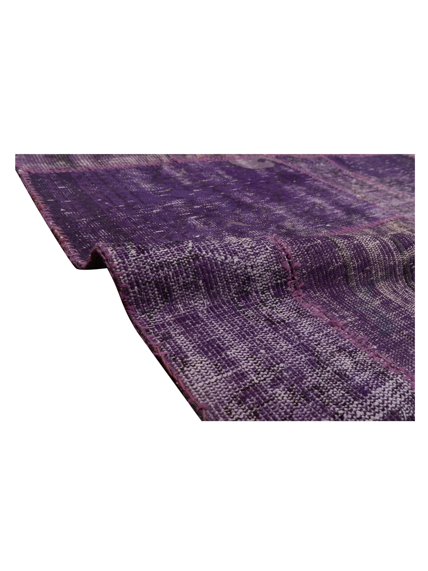 Turkish Vestige Patchwork 110200 Purple 10x13.3 Hand Knotted Rug