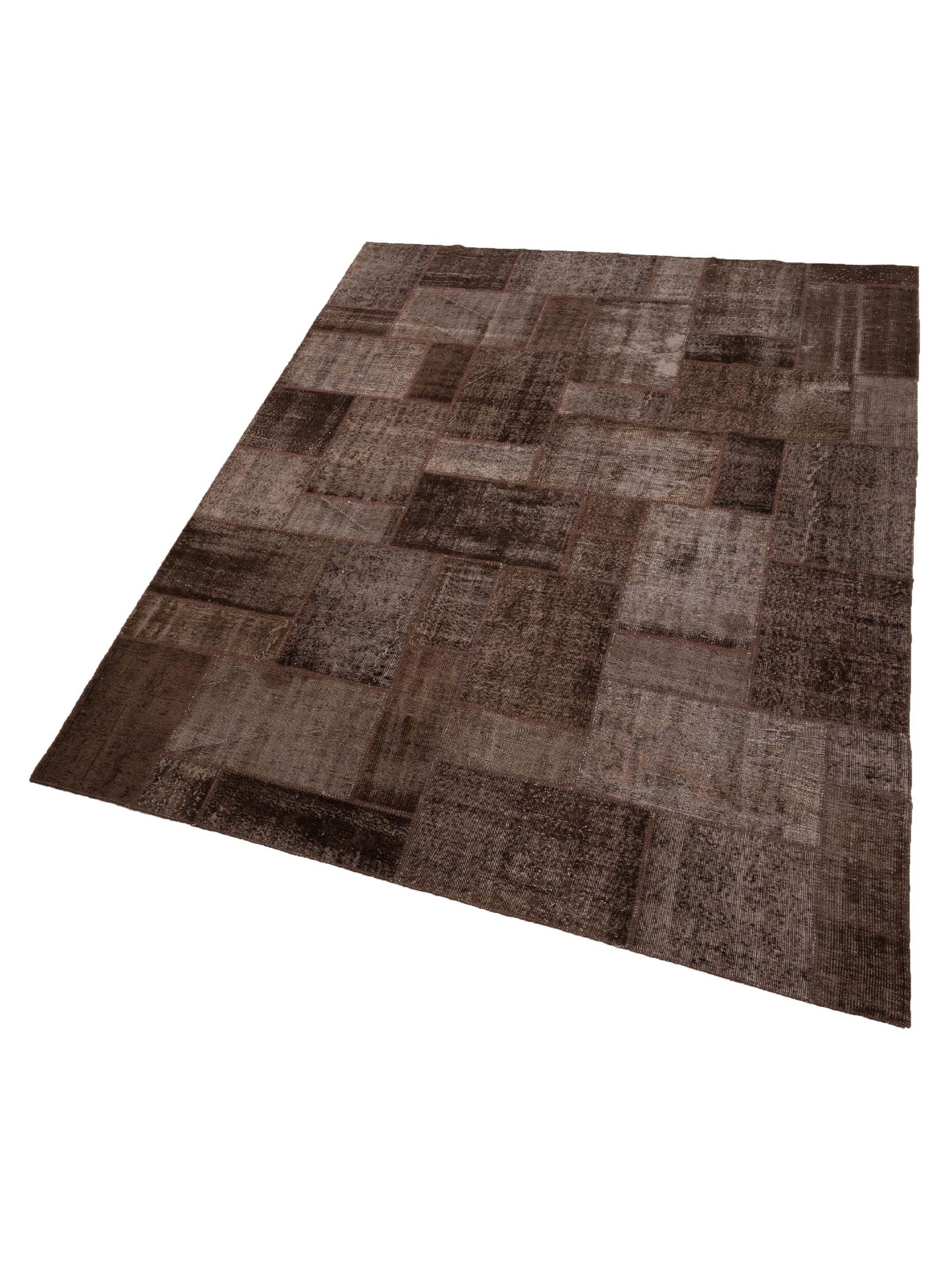 Turkish Vestige Patchwork 110218 Brown 9x12 Hand Knotted Rug