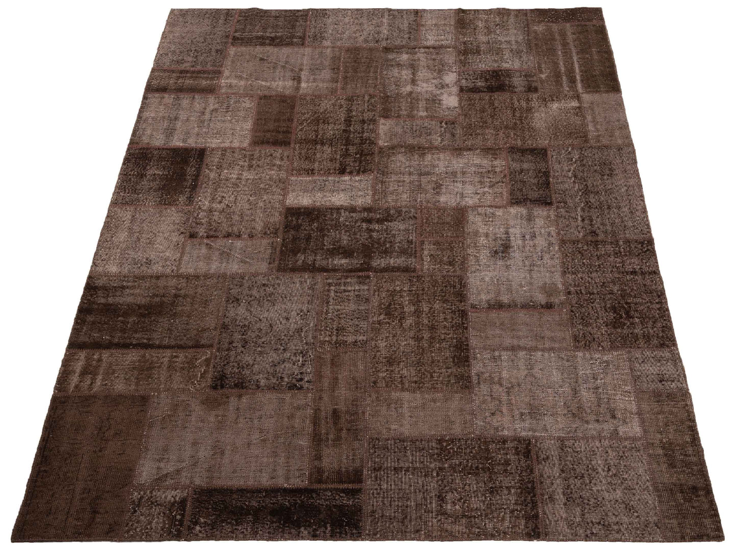 Turkish Vestige Patchwork 110218 Brown 9x12 Hand Knotted Rug