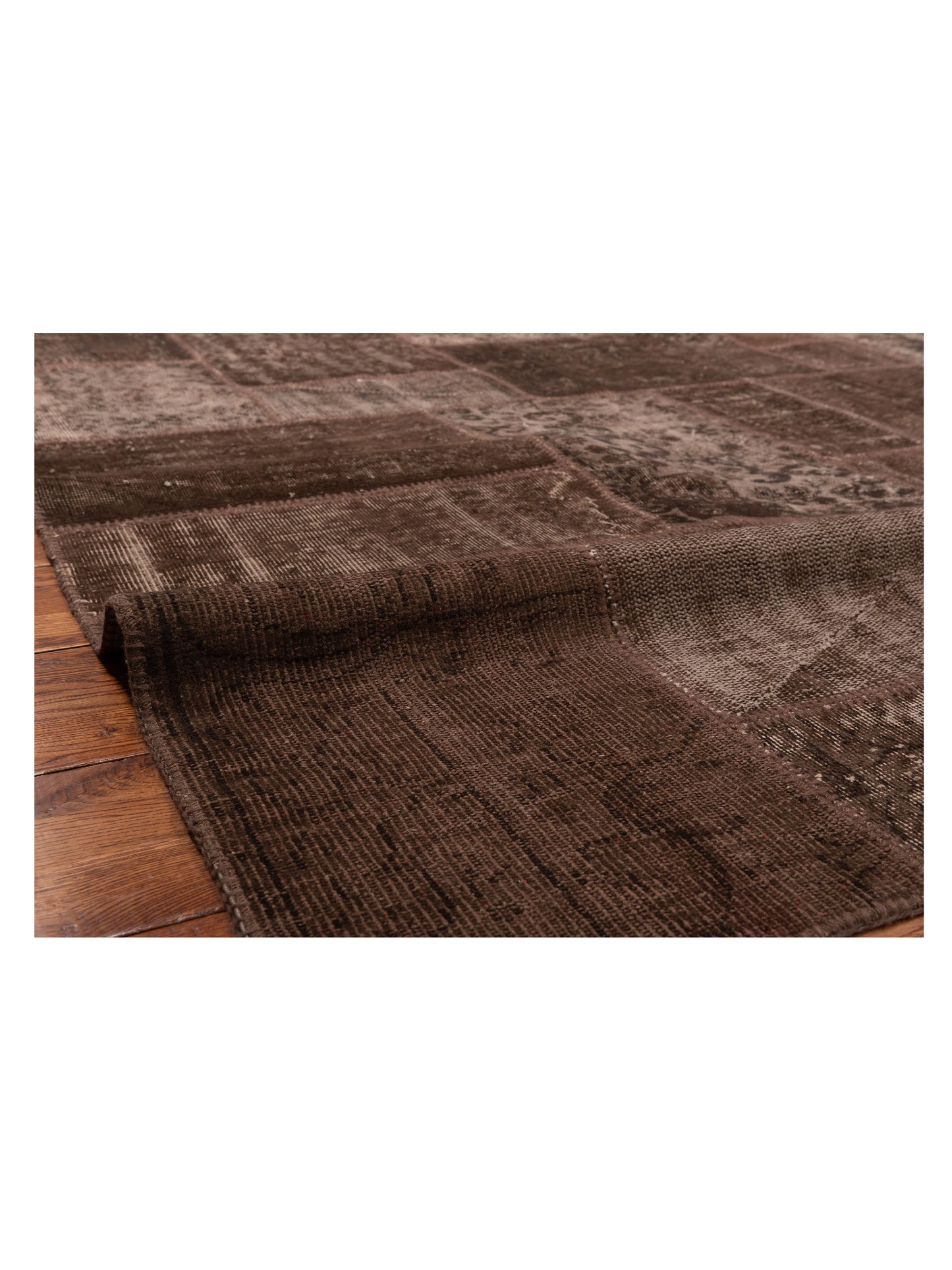 Turkish Vestige Patchwork 110218 Brown 9x12 Hand Knotted Rug