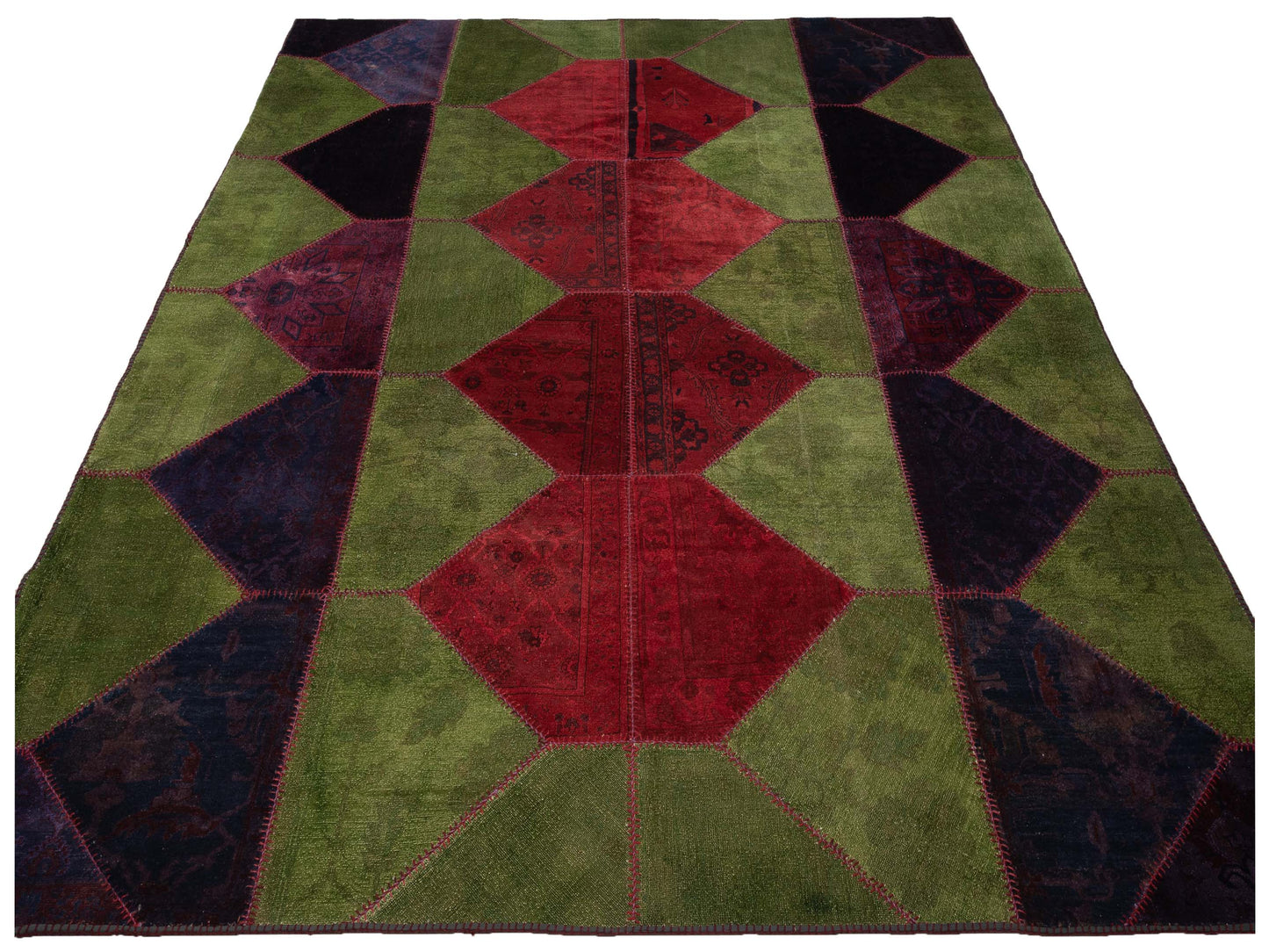 Turkish Vestige Patchwork 110268 Multi 10.9x13.4 Hand Knotted Rug