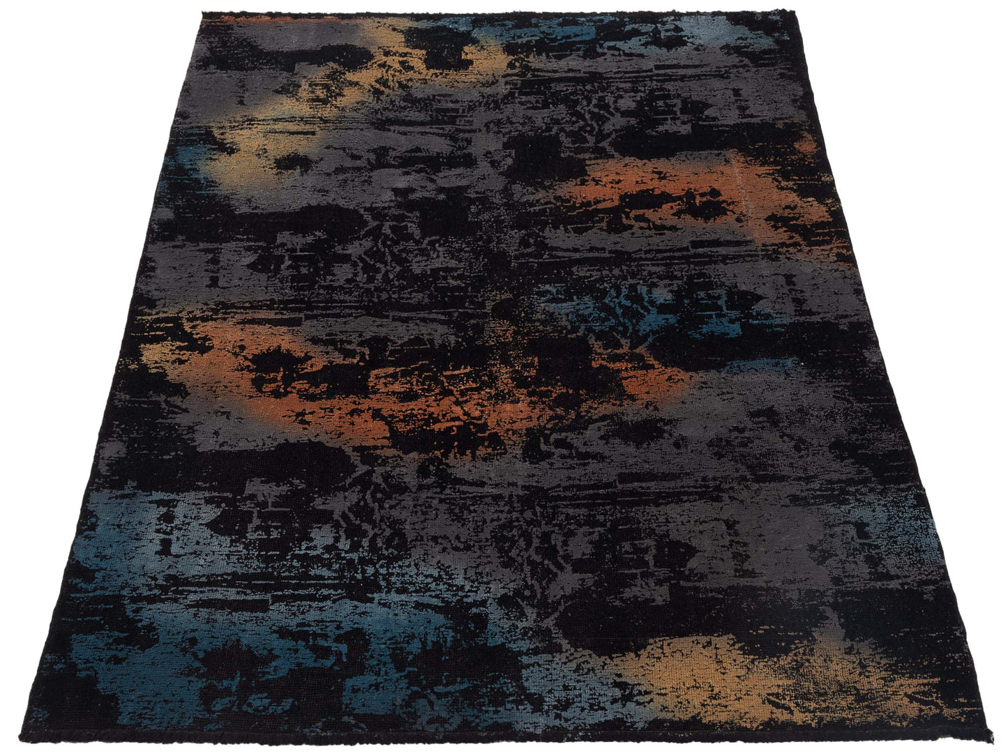 Vintage 110334 Black 6.10x8.5 Hand Knotted Rug