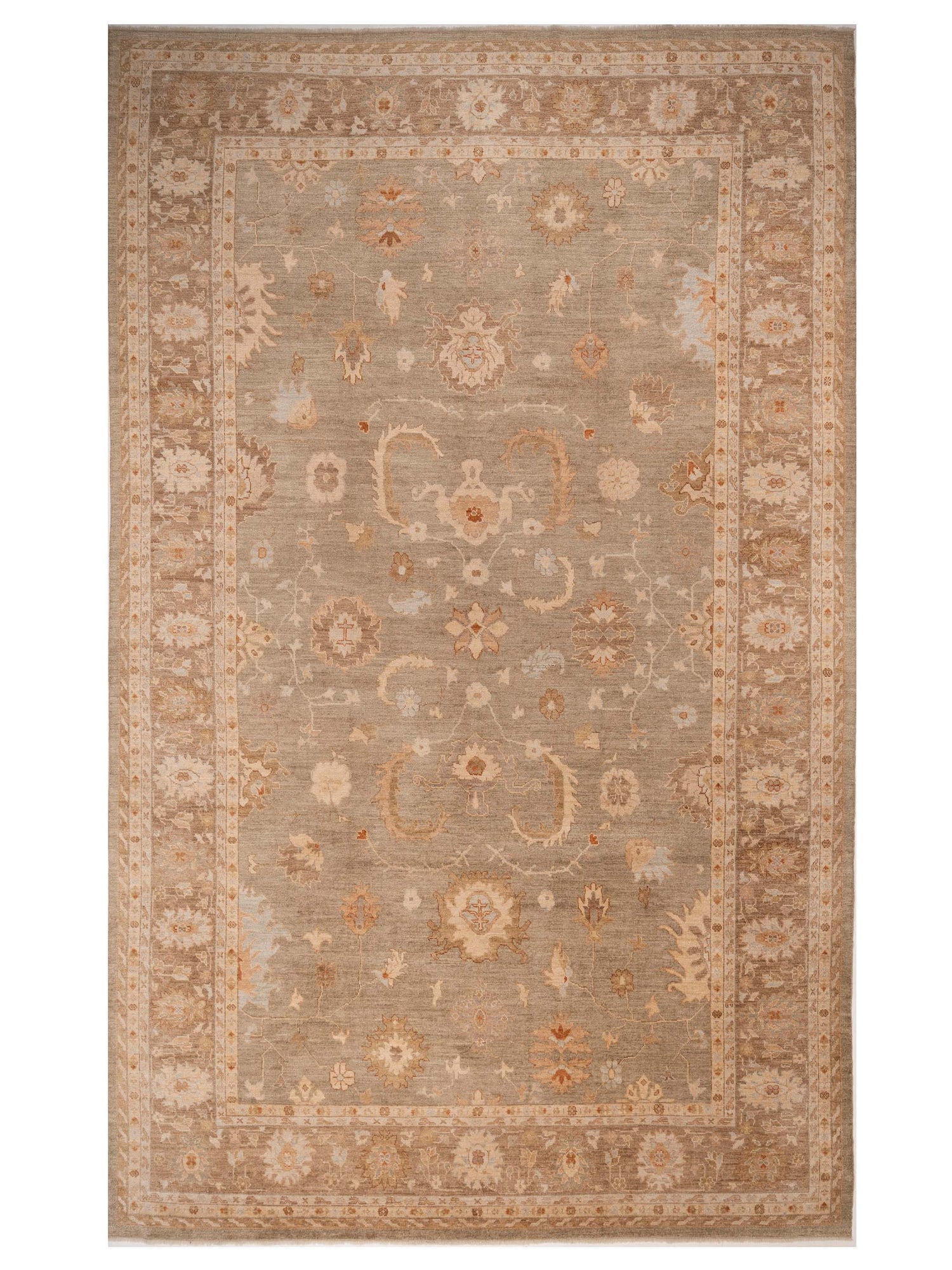 Anadol Angora Oushak  Green Brown Traditional