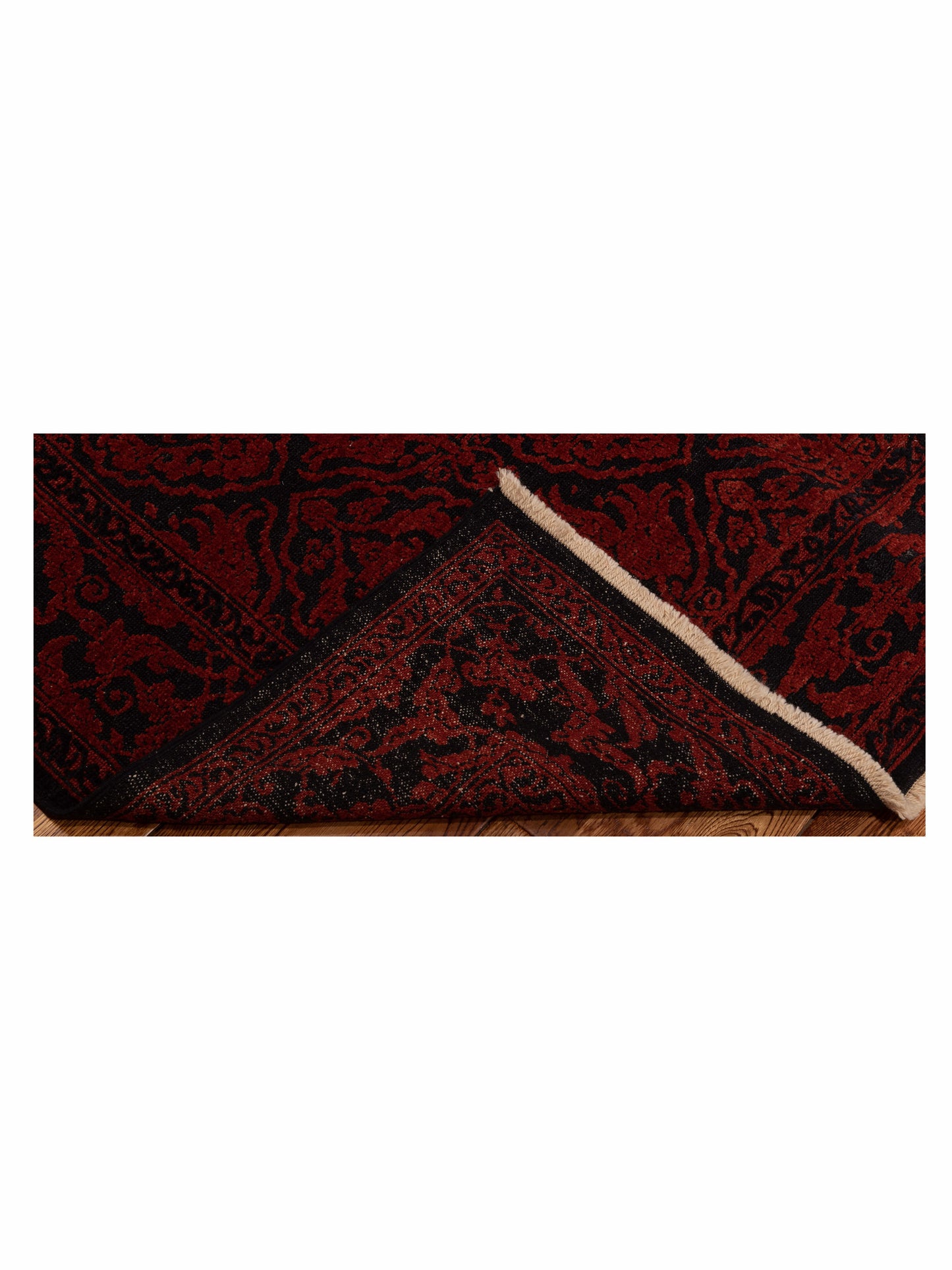Defne Tulip Charcoal Red 4.2x5.11 Hand Knotted Rug