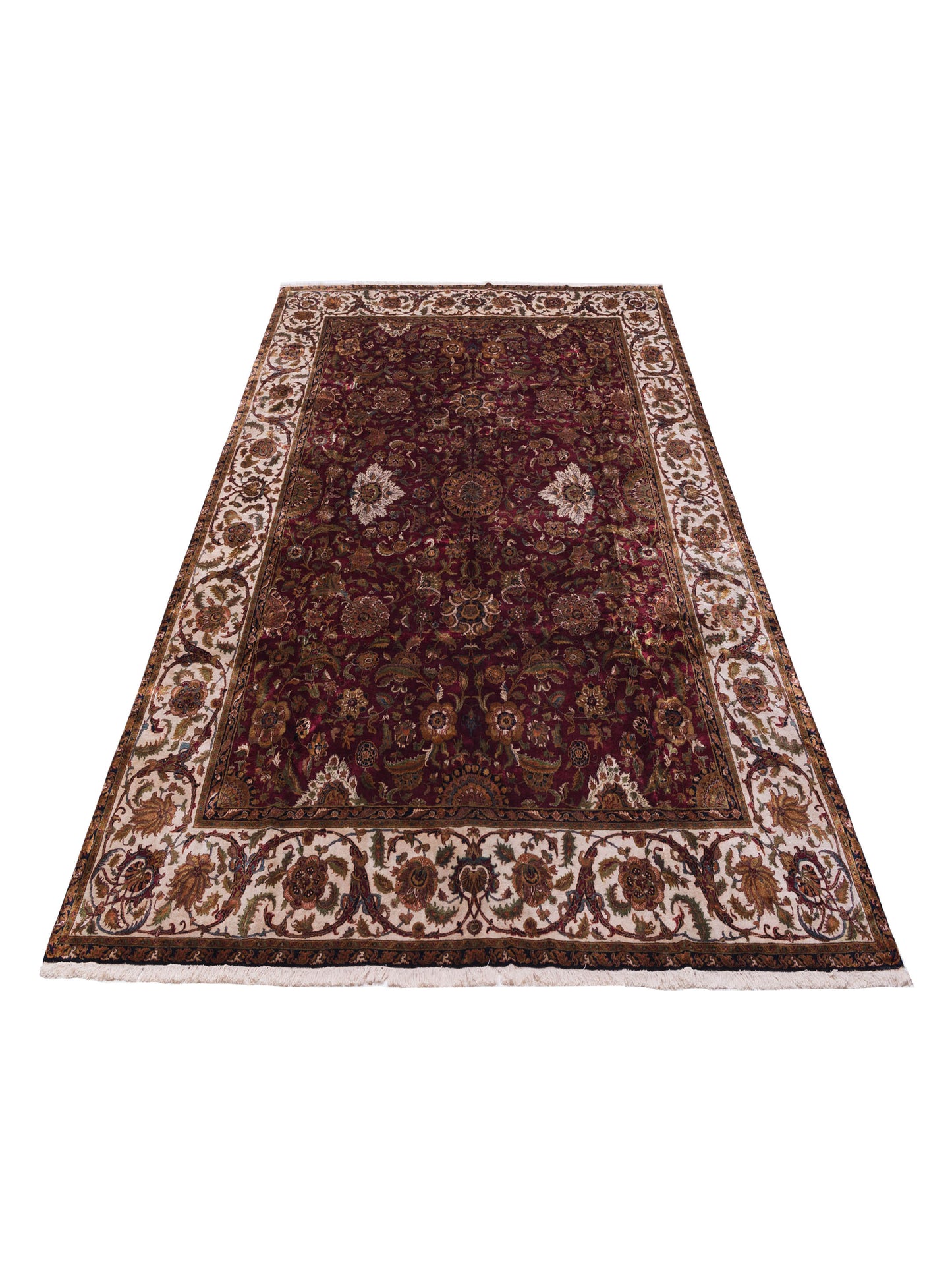 Mastersilk 110831 Red Ivory 9.10x12.9 Hand Knotted Rug