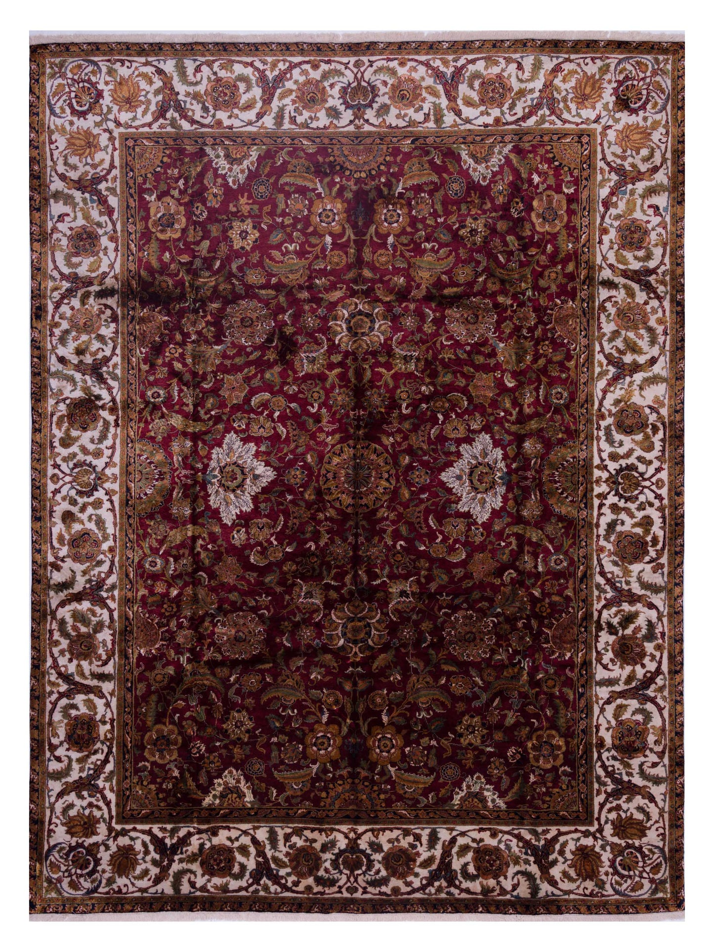 Mastersilk 110831 Red Ivory 9.10x12.9 Hand Knotted Rug