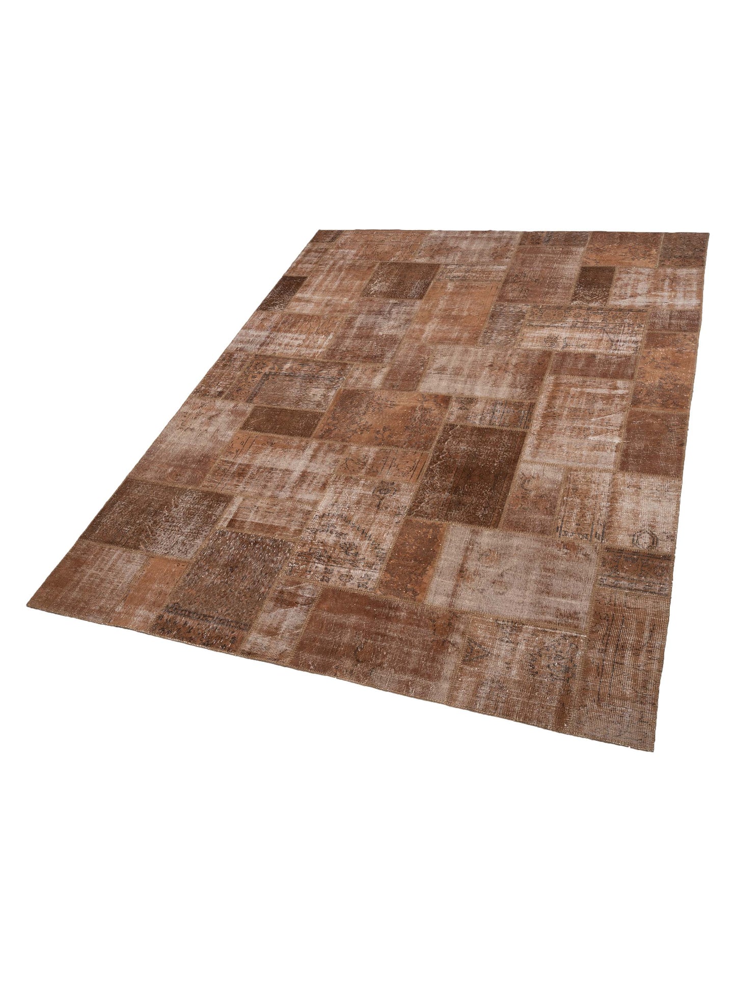 Turkish Vestige Patchwork 111193 Brown 10x13 Hand Knotted Rug