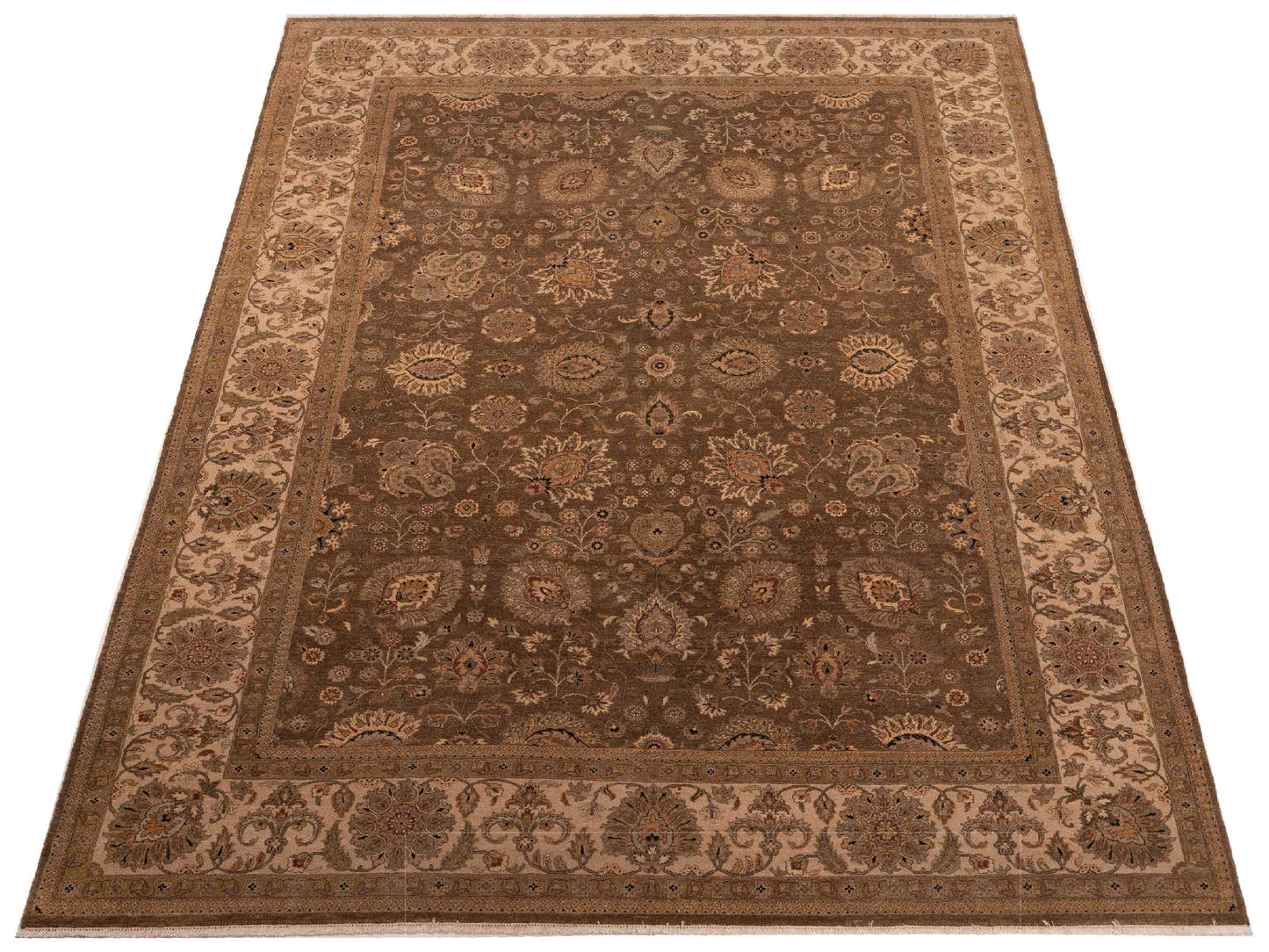 Haji Jalili 111255 Brown Ivory 9x12.11 Hand Knotted Rug