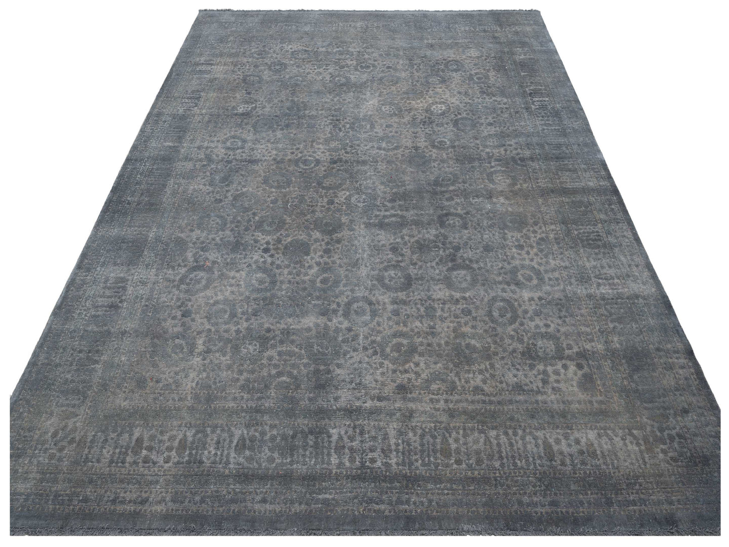 Vintage 111377 Gray Gray 10.1x13.11 Hand Knotted Rug